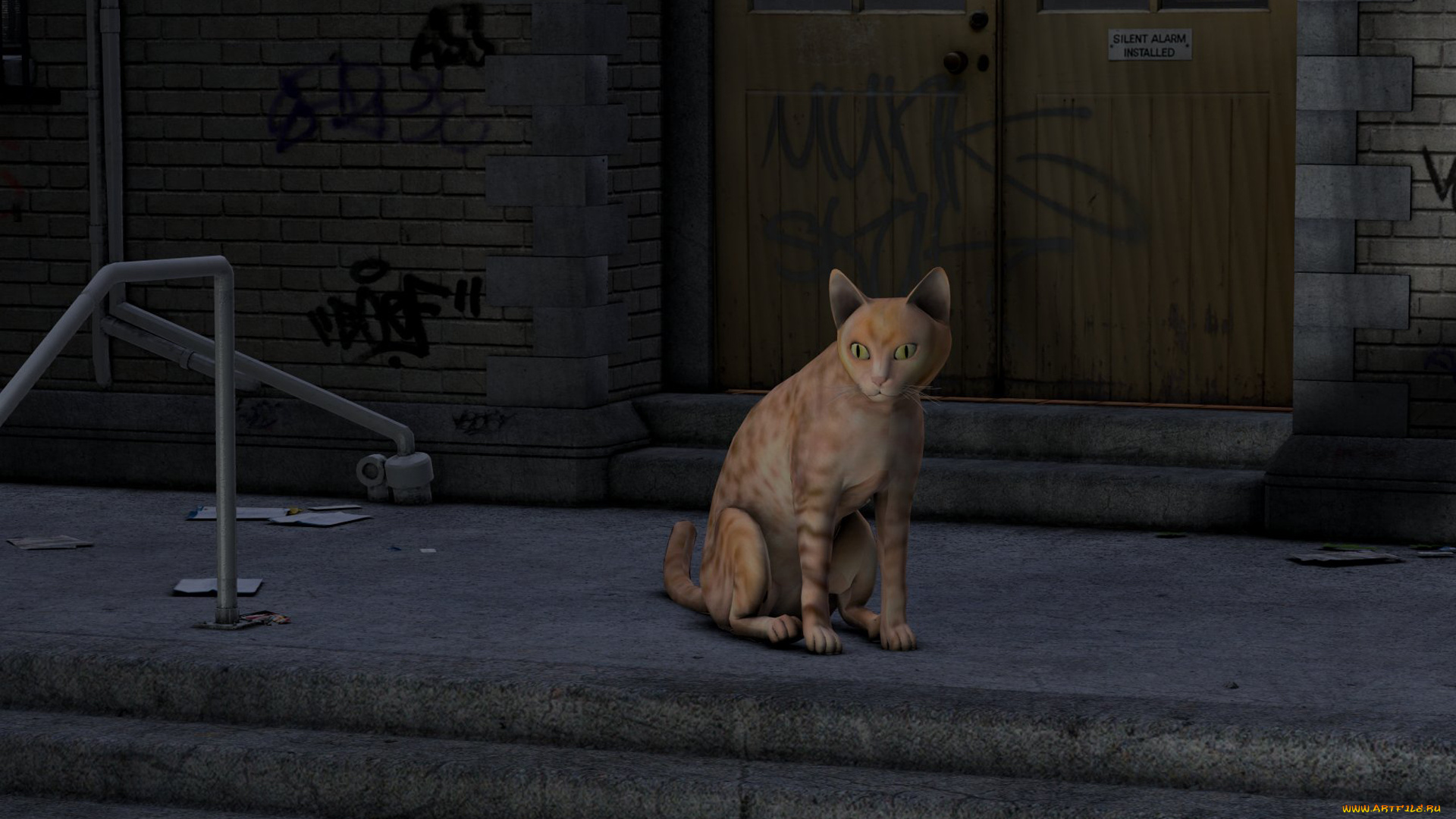 3д, графика, animals, животные, кот