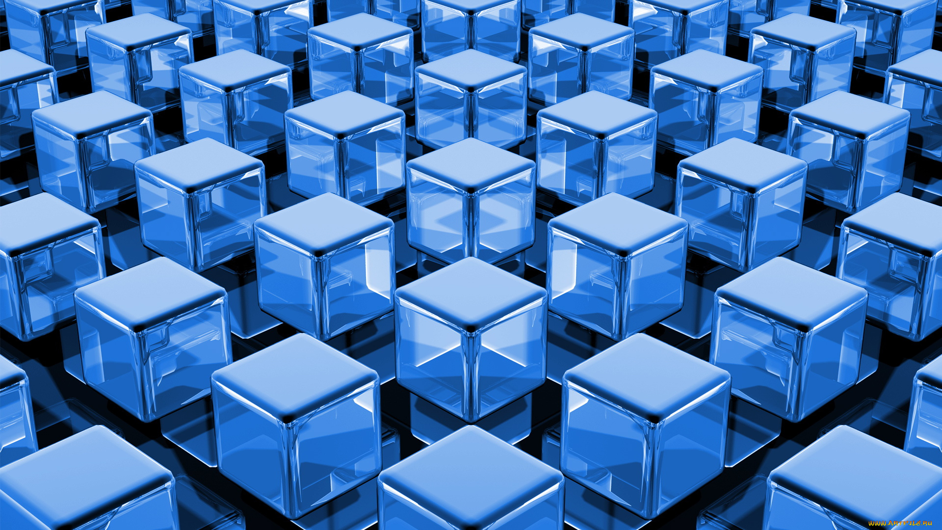 3д, графика, modeling, моделирование, голубой, кубики