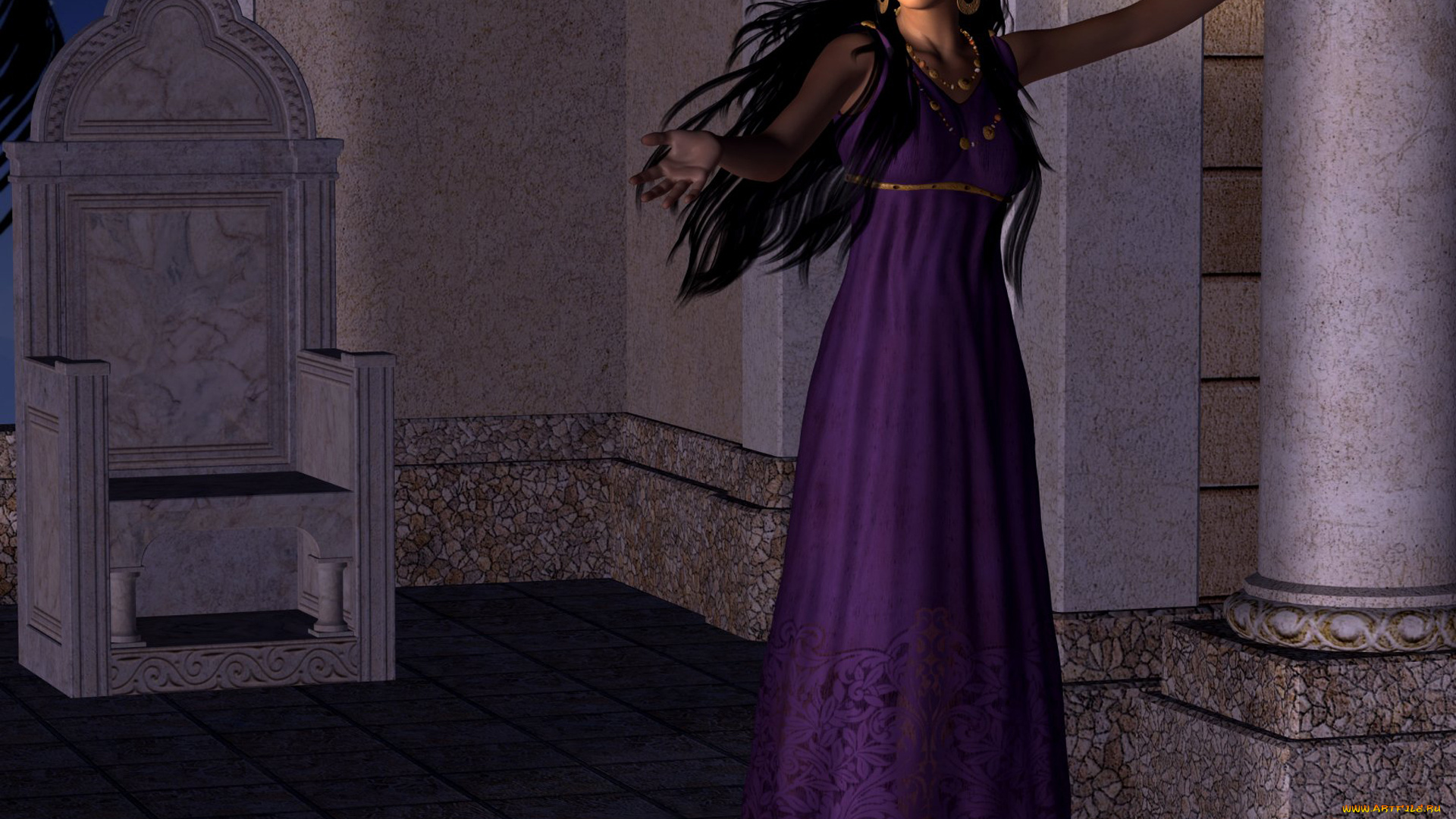 3д, графика, people, люди, комната, девушка