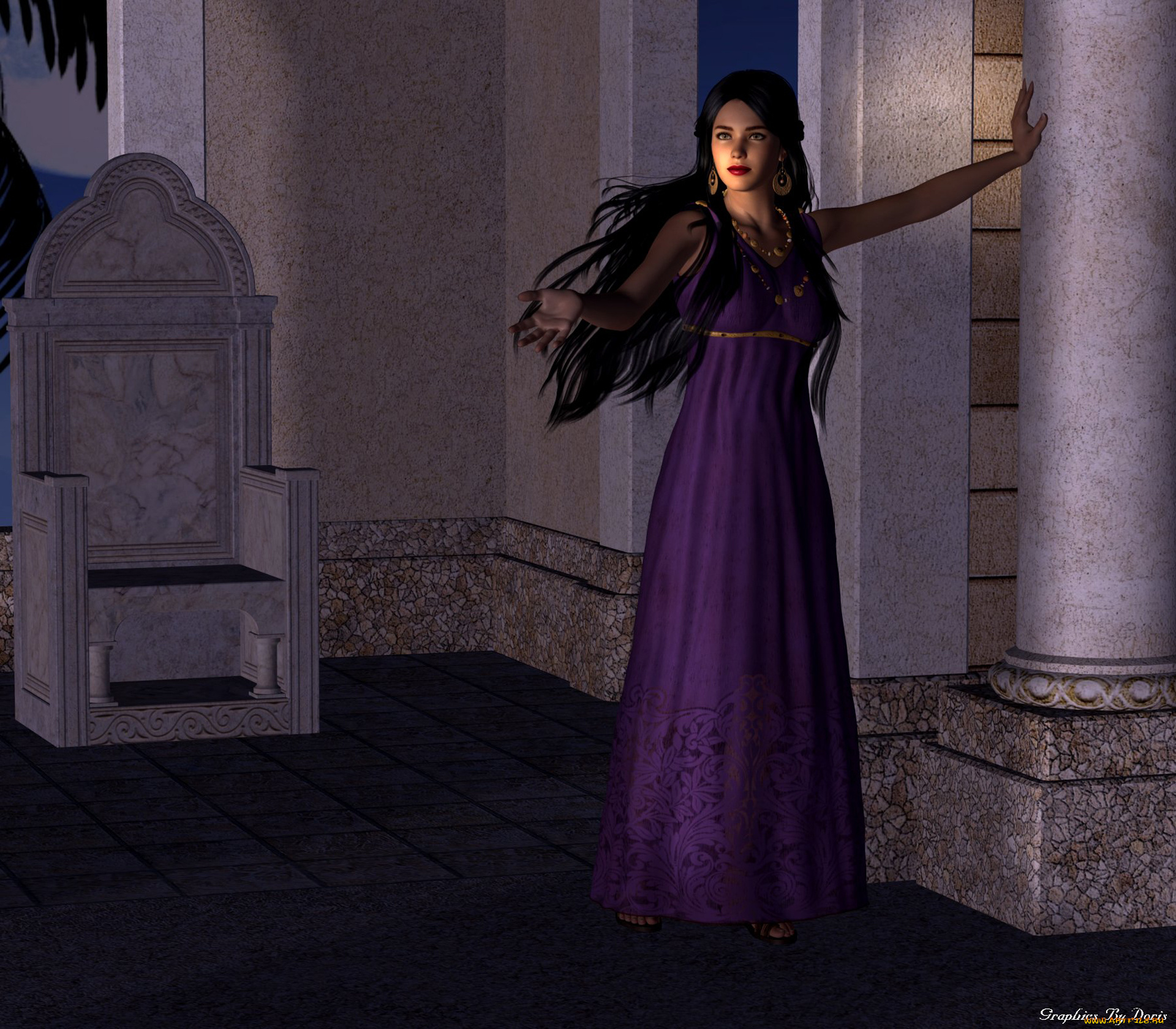 3д, графика, people, люди, комната, девушка