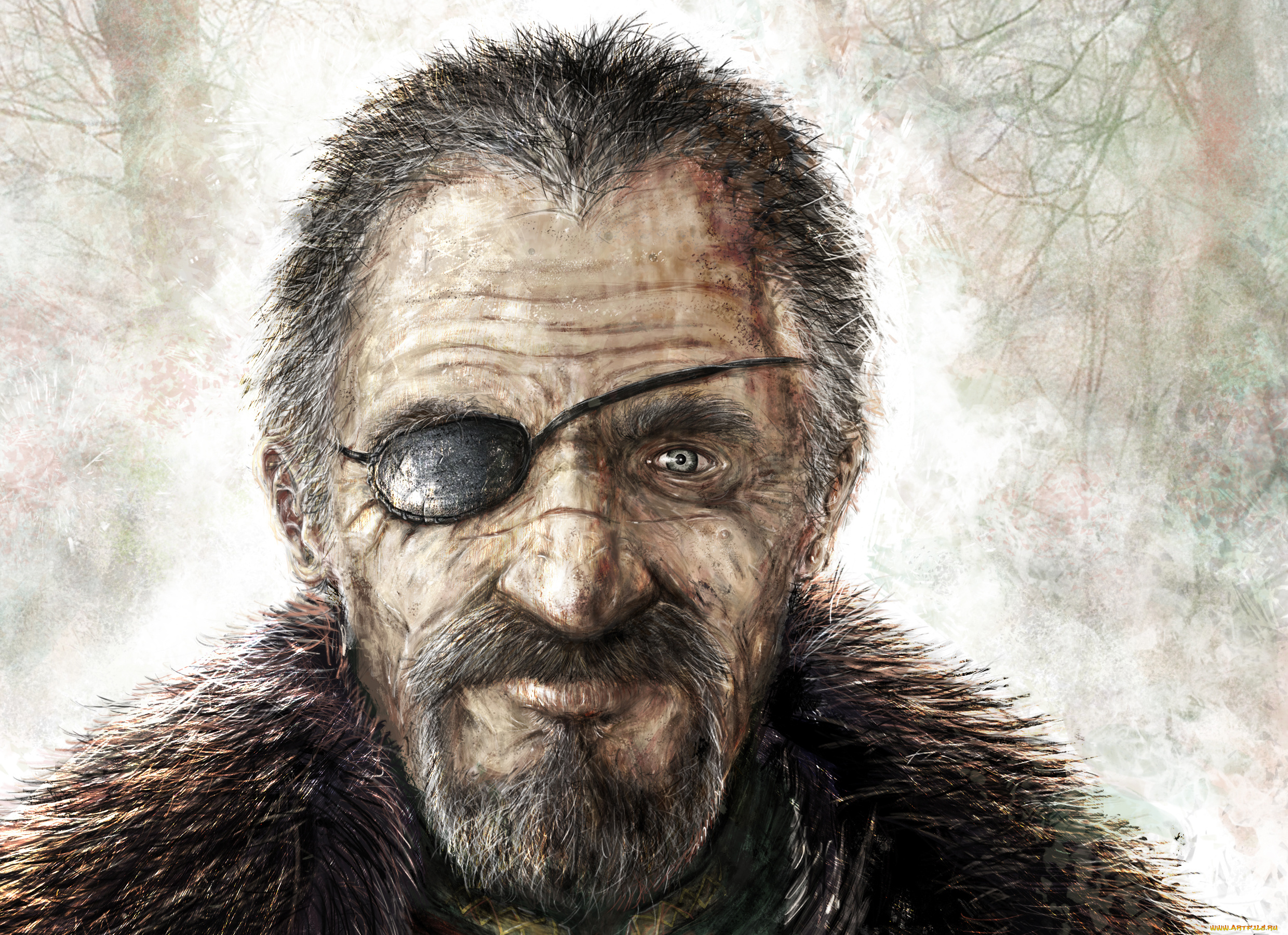 рисованные, люди, повязка