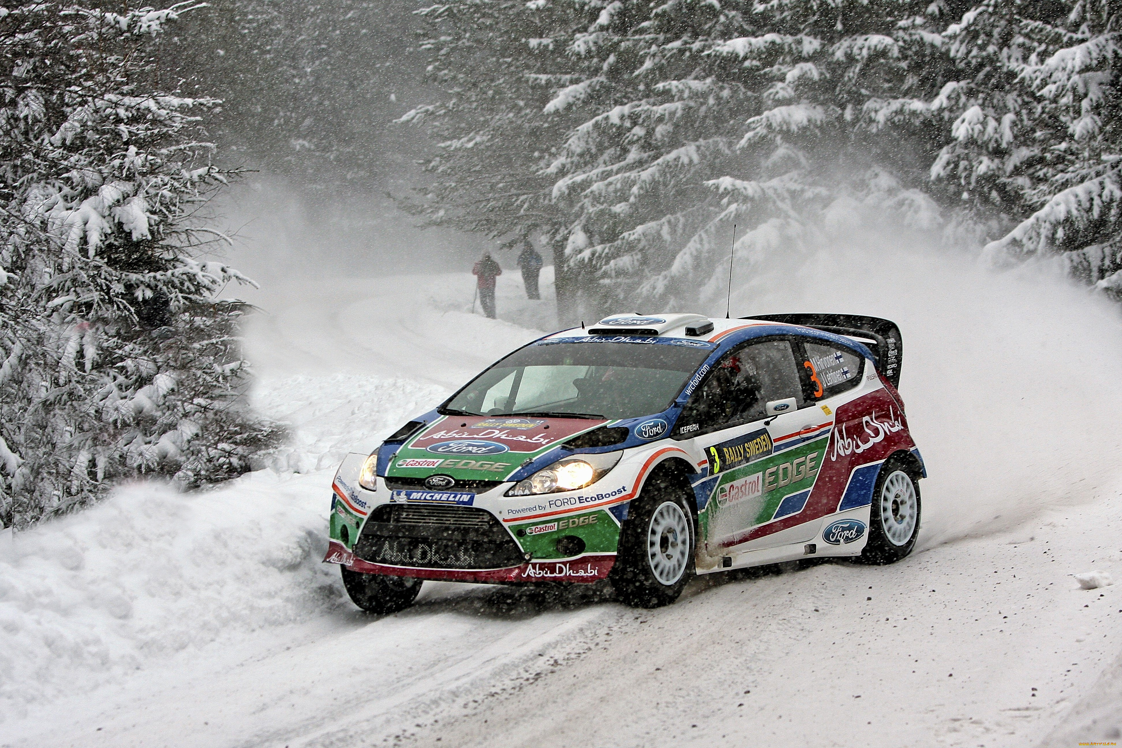 спорт, авторалли, снег, снегопад, jarmo, lehtinen, ford, зима, fiesta, rally, wrc, mikko, hirvonen, лес