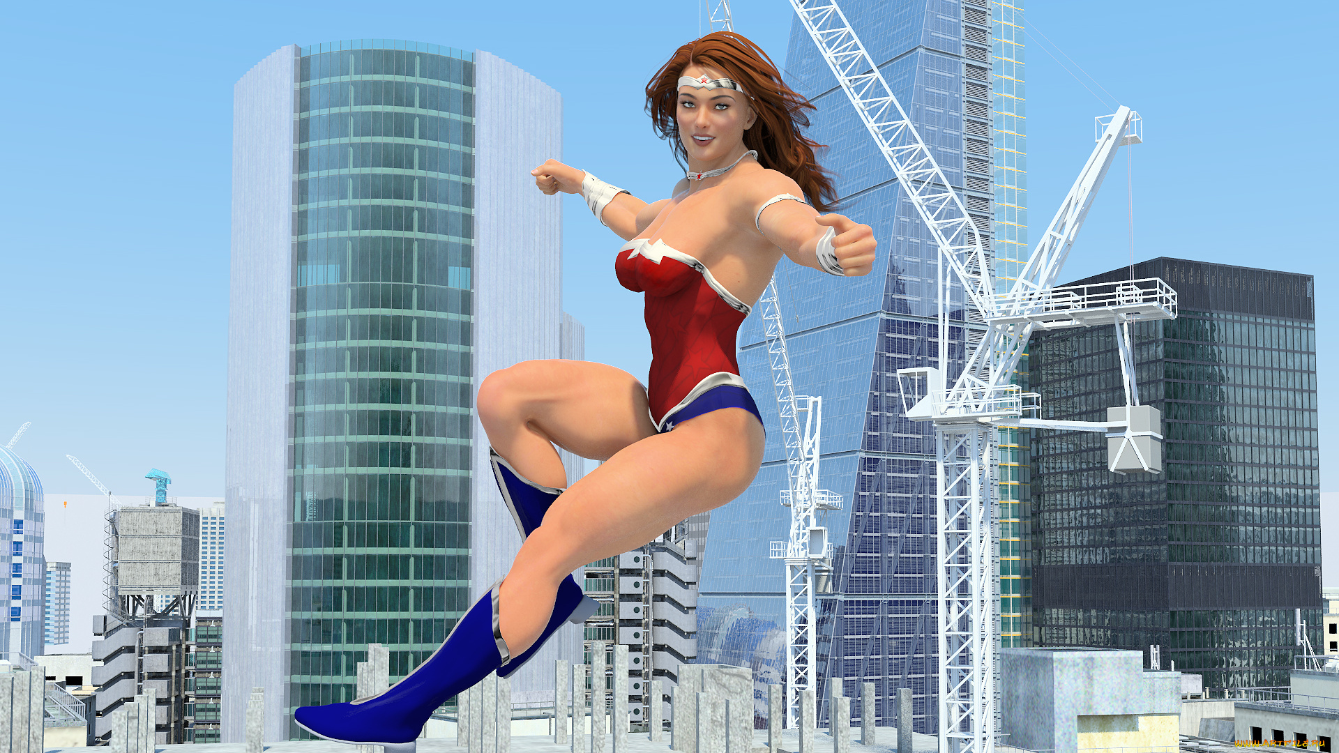 3д, графика, fantasy, , фантазия, полет, супермен