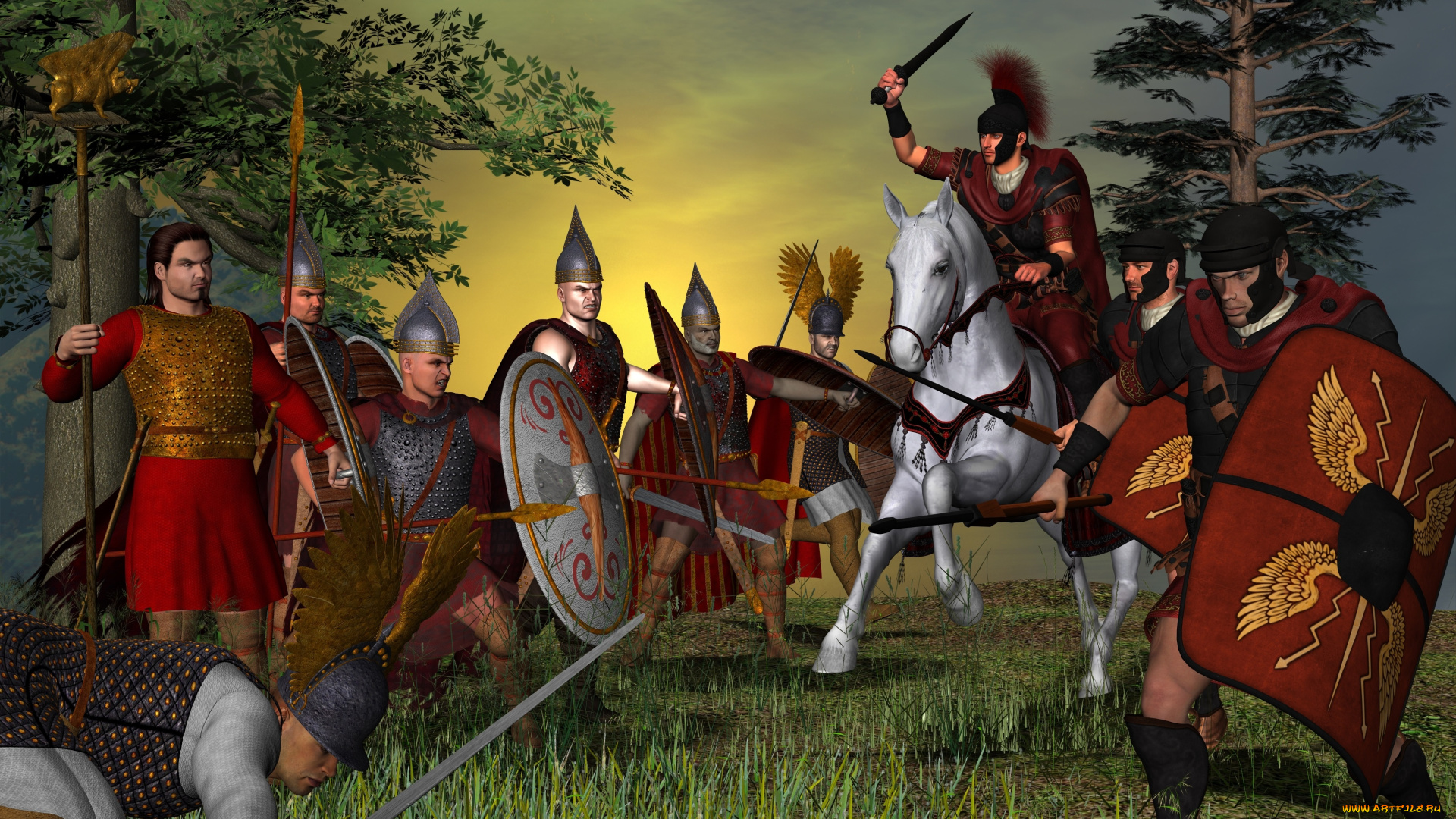 3д, графика, fantasy, , фантазия, воины