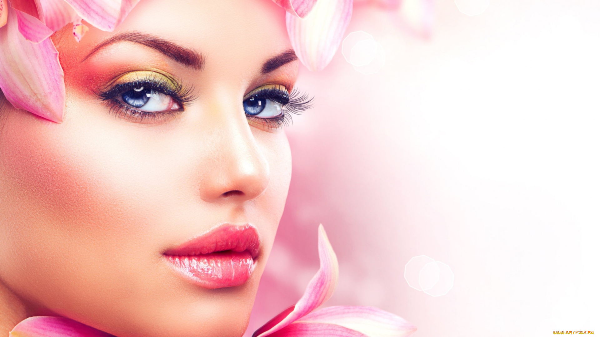 девушки, -unsort, , лица, , портреты, девушка, фон, взгляд, макияж