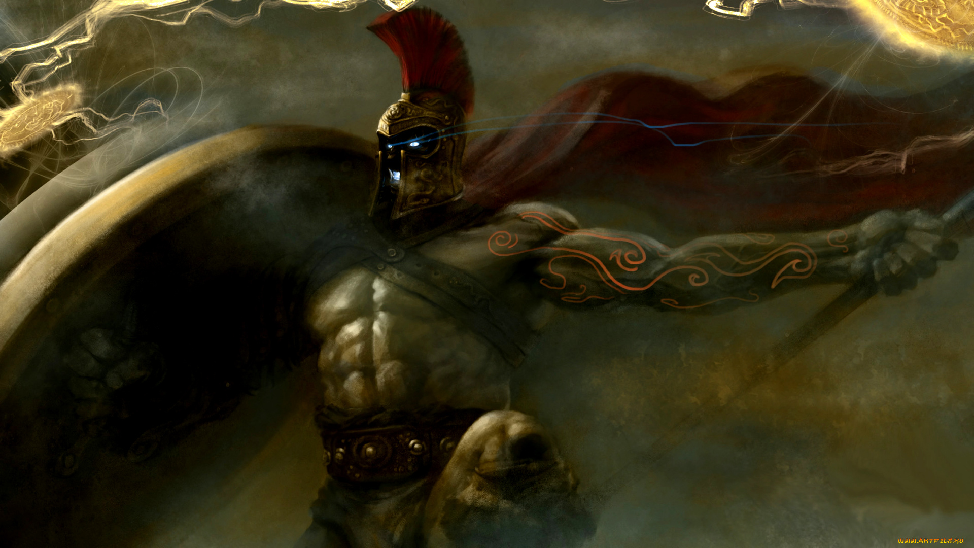 фэнтези, демоны, демон, шлем, магия, воин