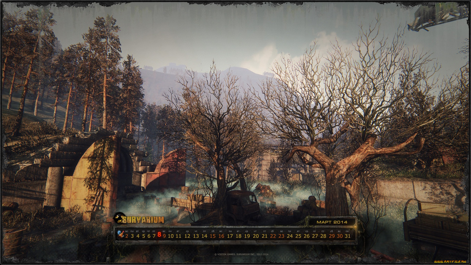 календари, видеоигры, пейзаж