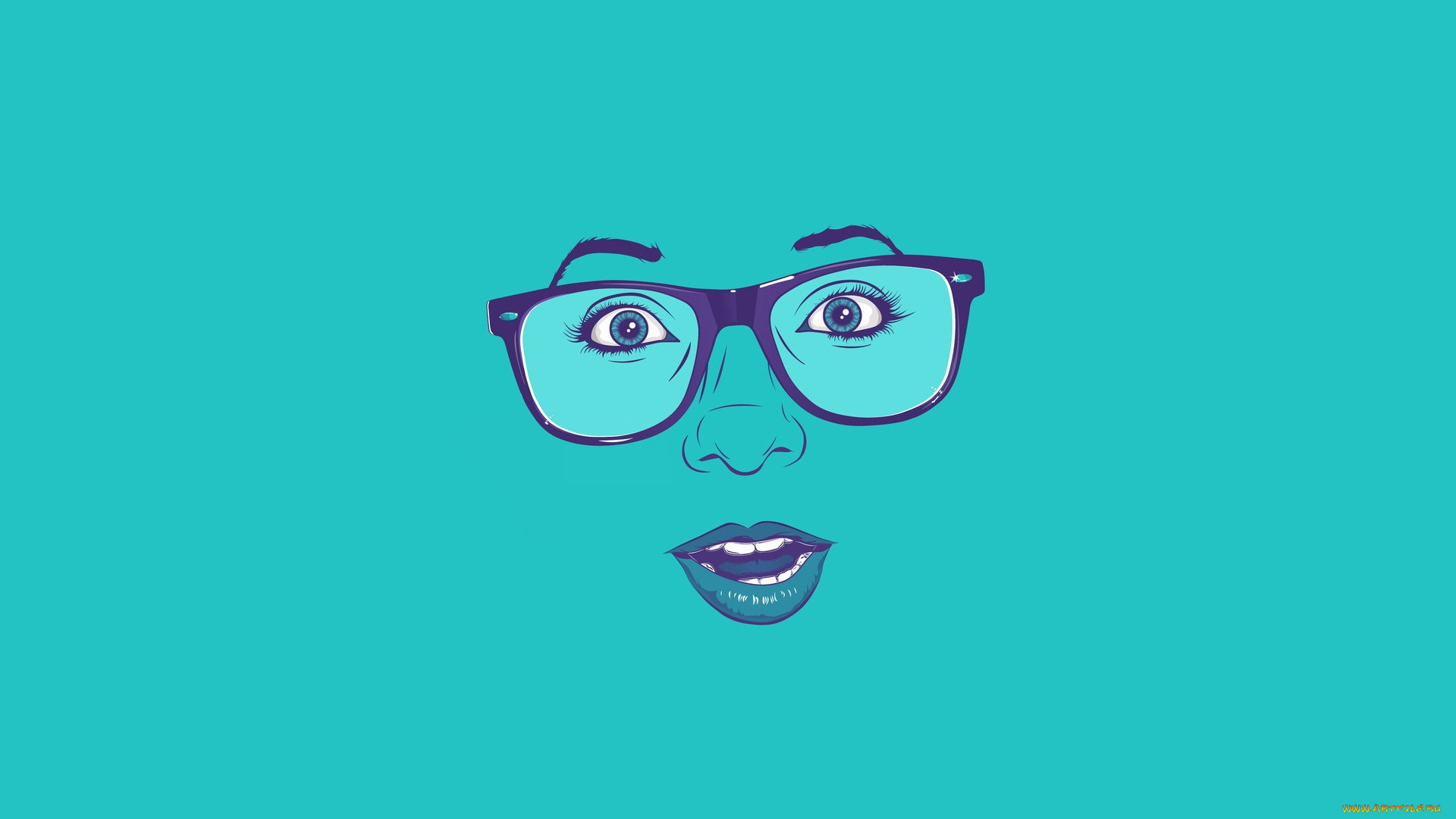 рисованные, минимализм, очки