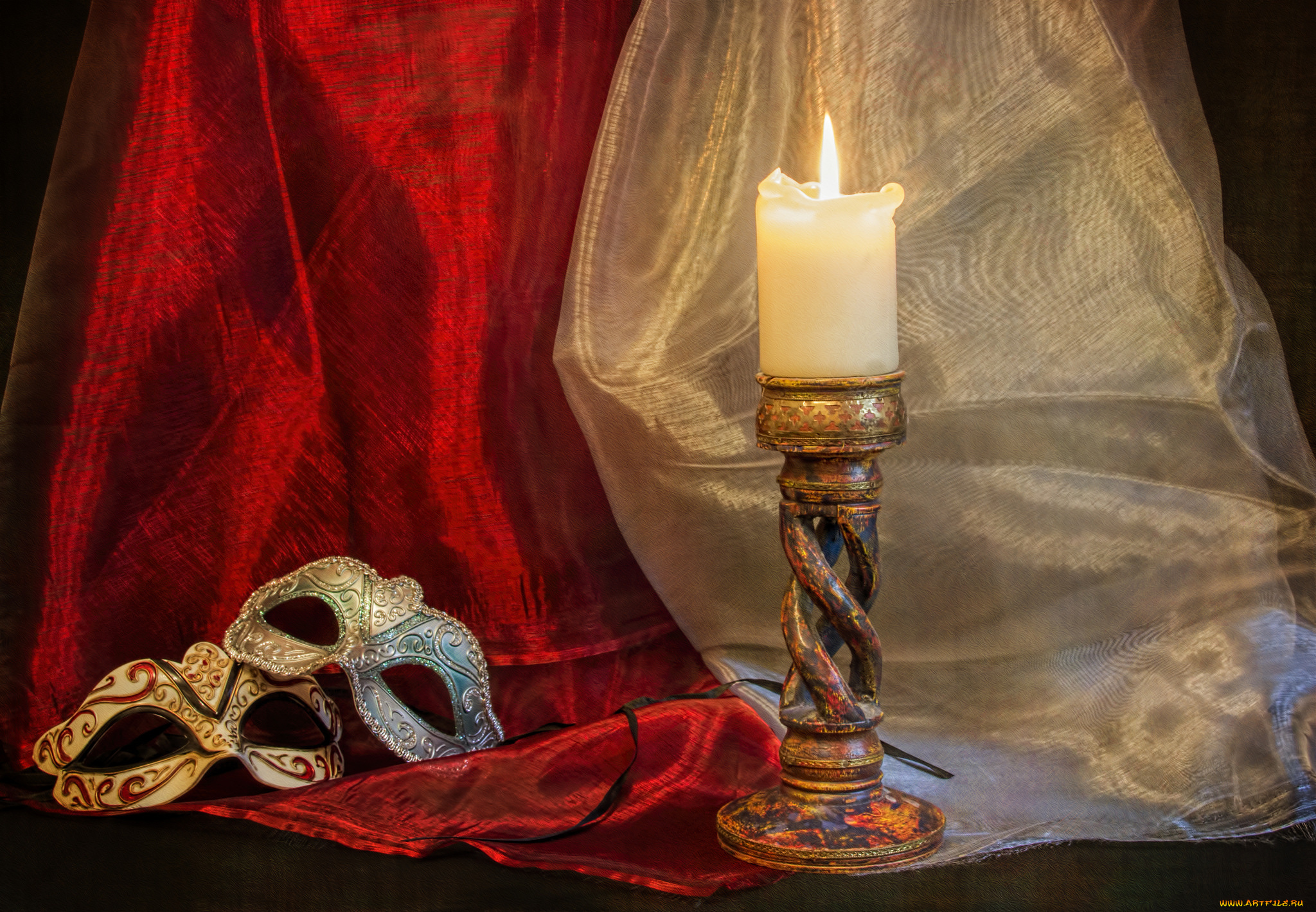 разное, свечи, пламя, шторы, маски