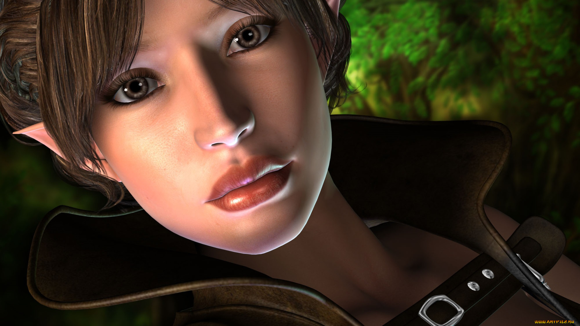 3д, графика, эльфы, , elves, эльфийка, взгляд, фон