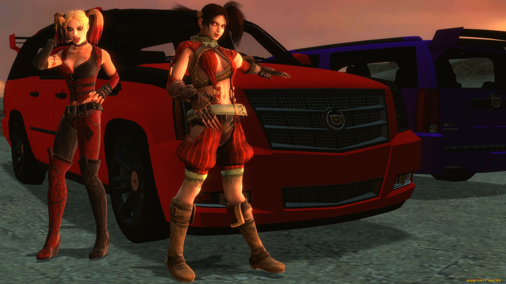 3д, графика, люди, , people, фон, автомомиль, взгляд, девушки