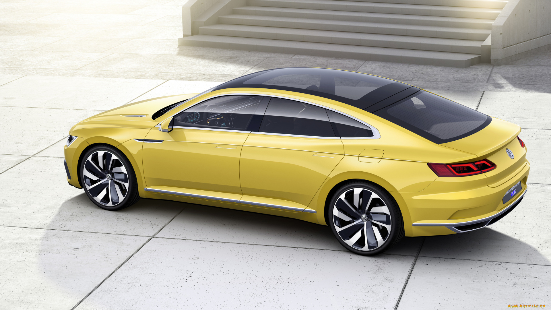 автомобили, volkswagen, 2015г, gte, concept, sport, coupе, желтый