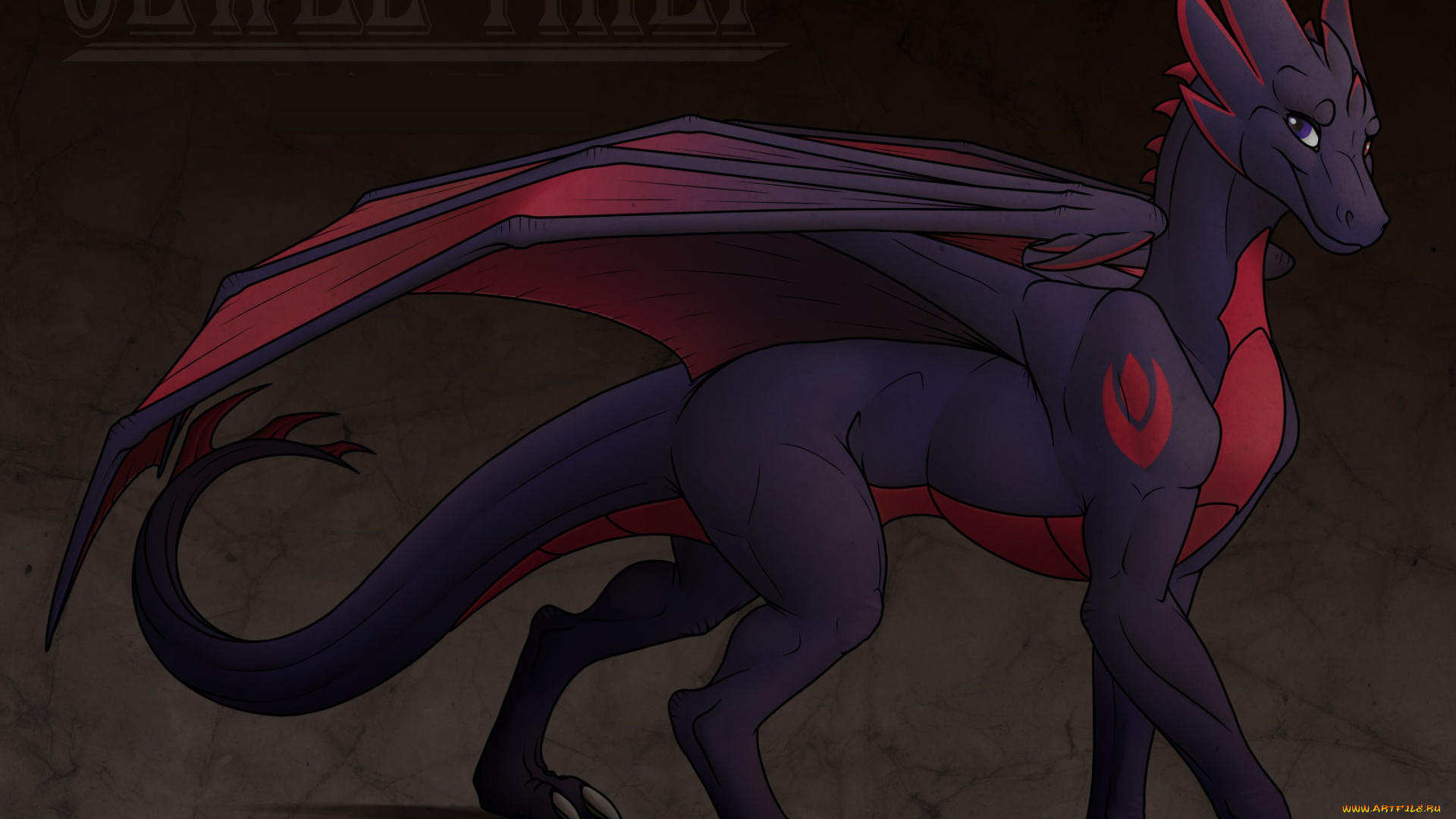 рисованное, животные, , сказочные, , мифические, фон, дракон