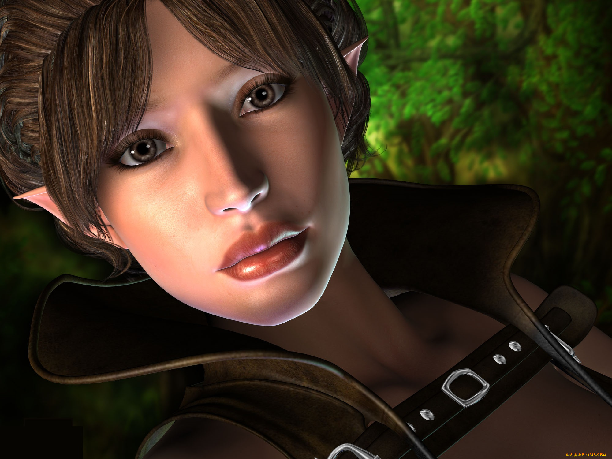 3д, графика, эльфы, , elves, эльфийка, взгляд, фон