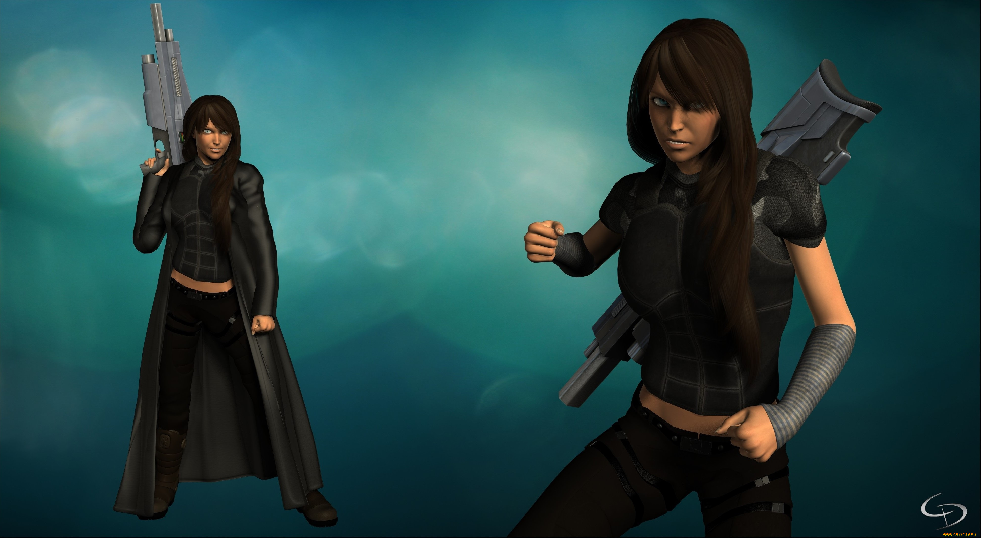 3д, графика, фантазия, , fantasy, фон, взгляд, девушки, оружие