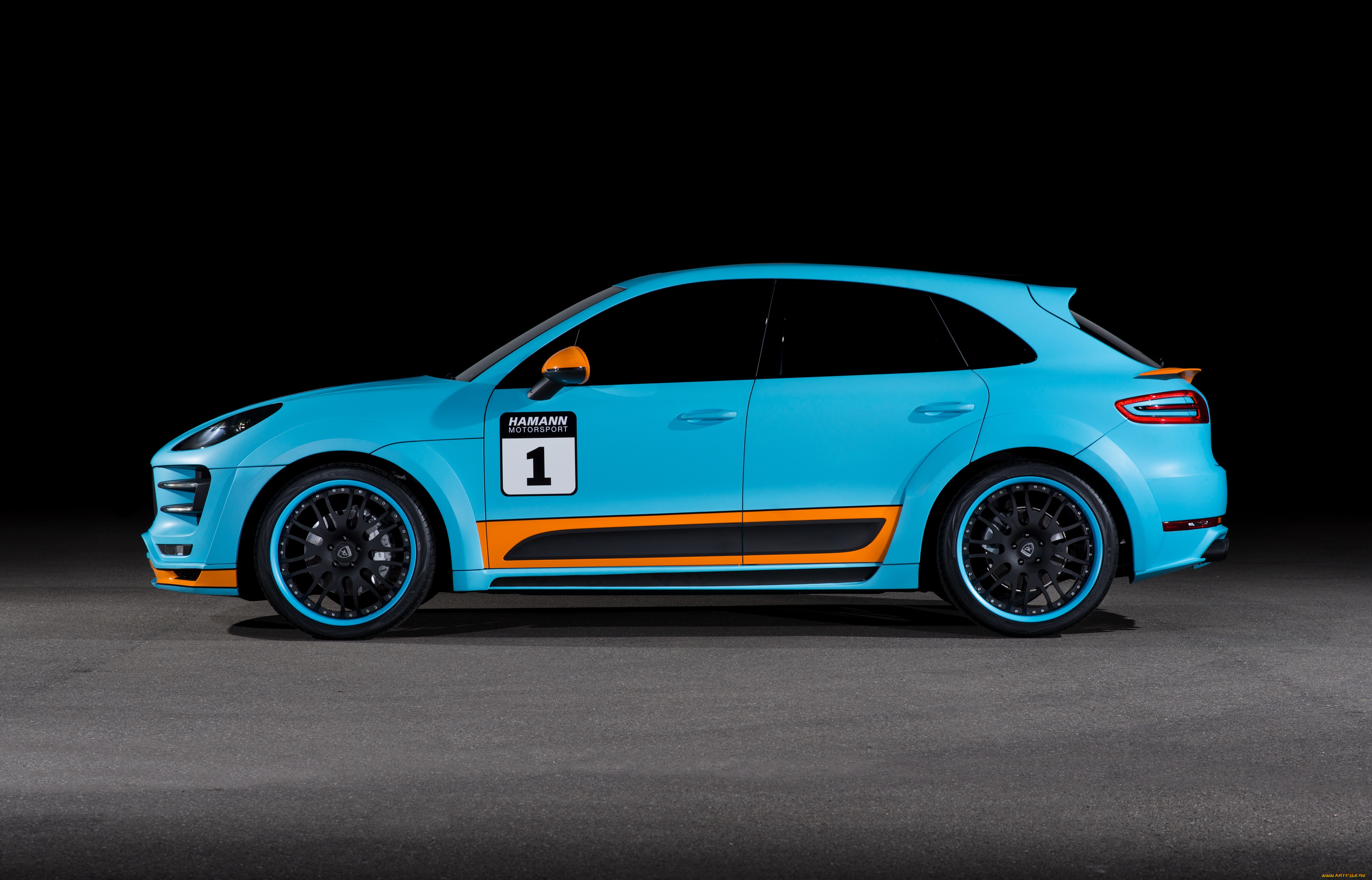 автомобили, porsche, синий, 2015г, 95b, macan, s, hamann