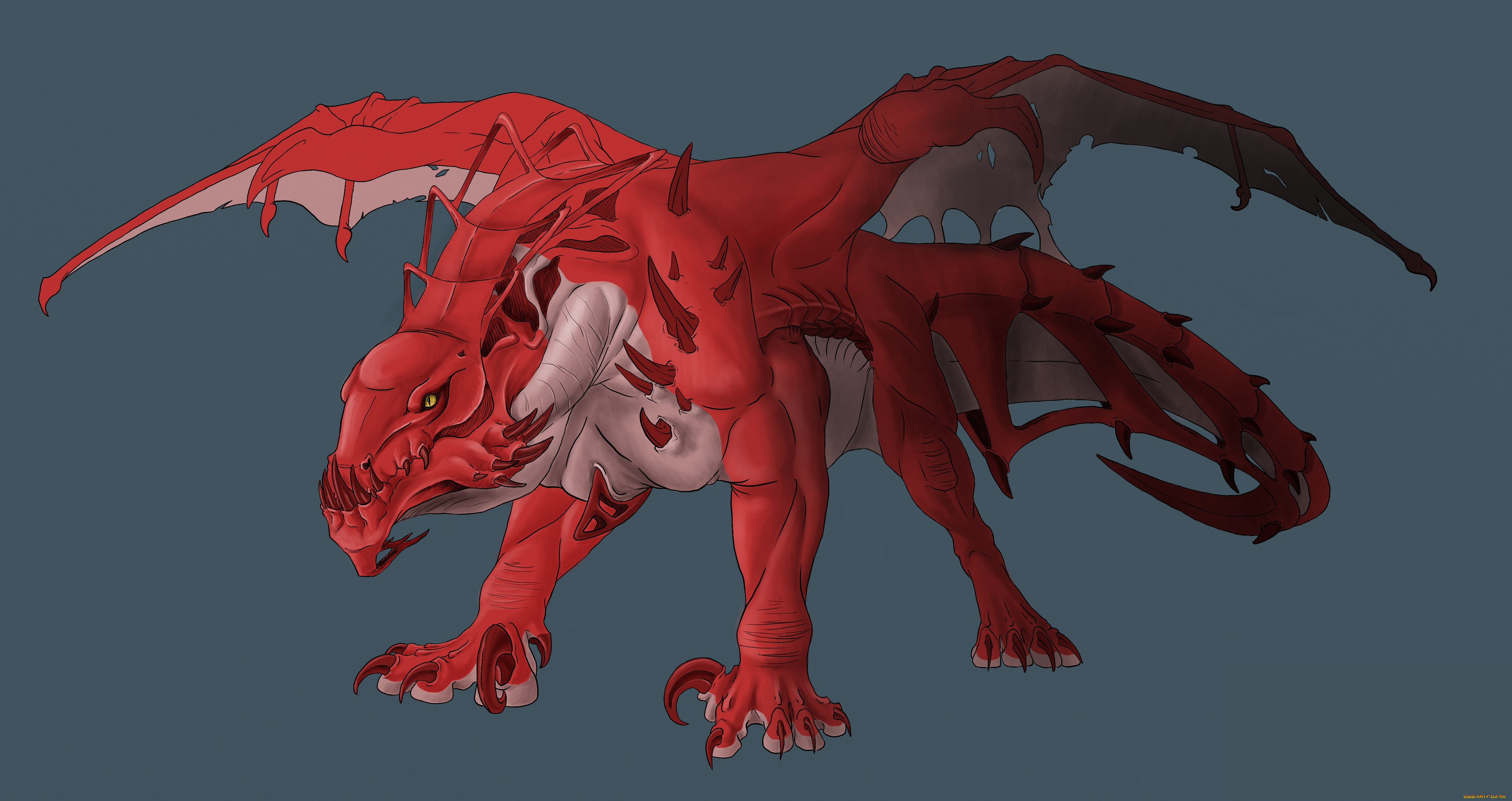 рисованное, животные, , сказочные, , мифические, фон, дракон