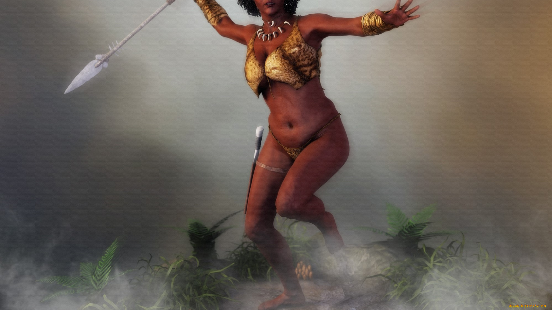 3д, графика, амазонки, , amazon, девушка, фон, взгляд