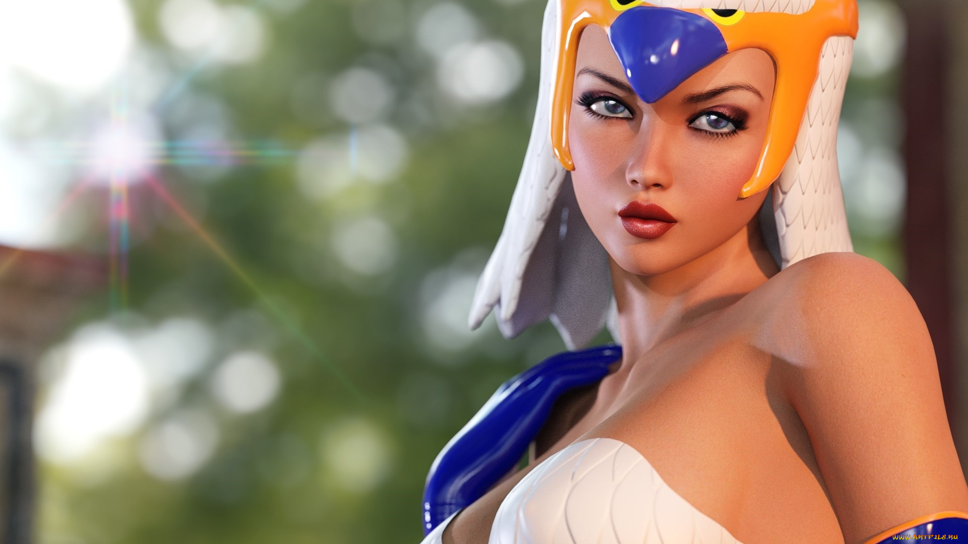 3д, графика, фантазия, , fantasy, девушка, взгляд, фон