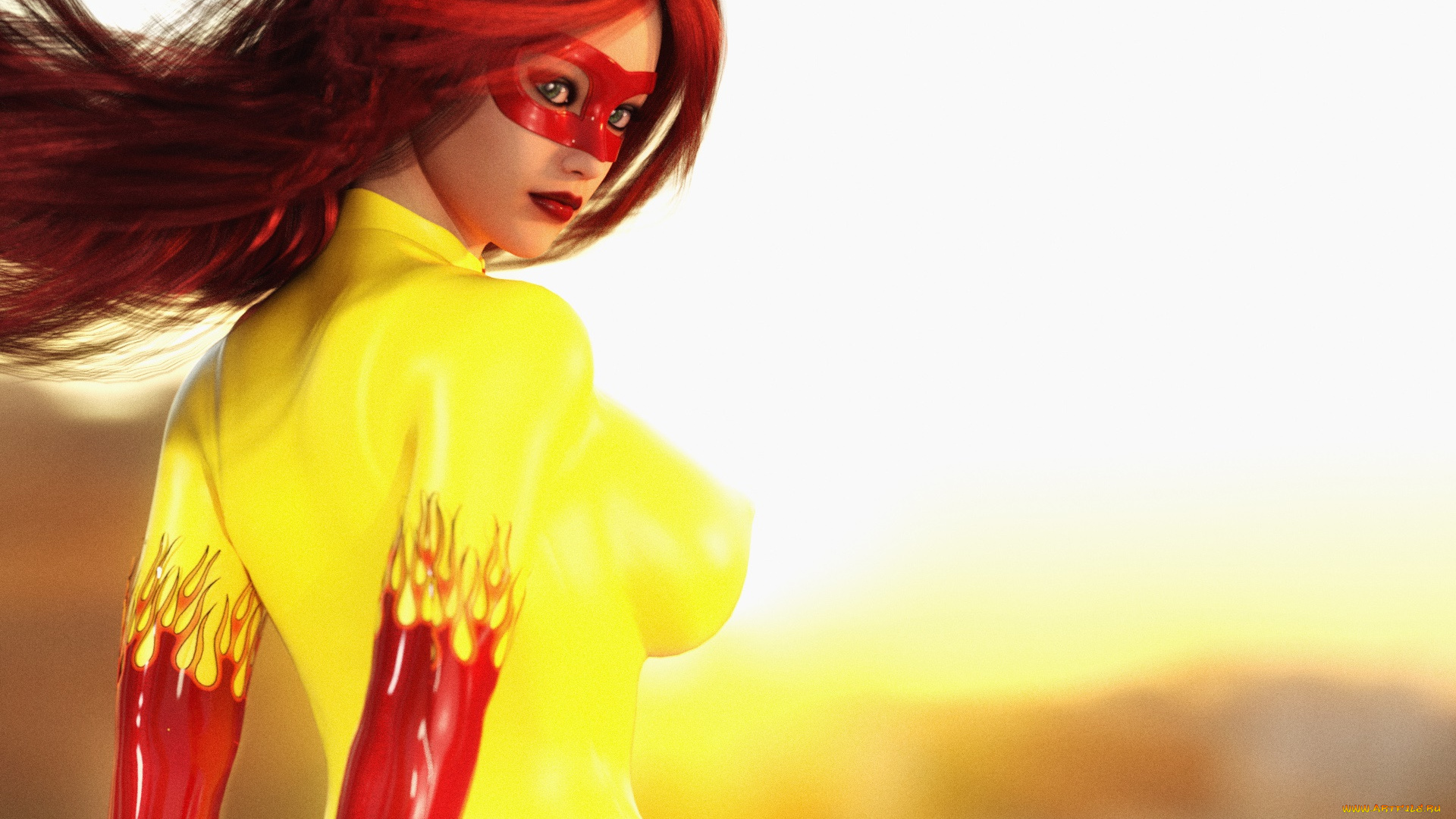 3д, графика, фантазия, , fantasy, девушка, взгляд, фон