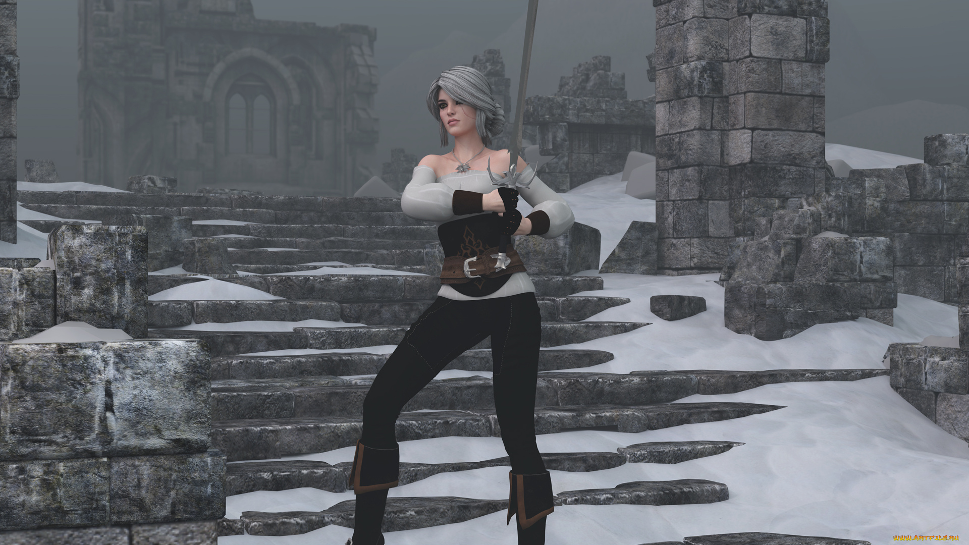 3д, графика, фантазия, , fantasy, фон, взгляд, девушка