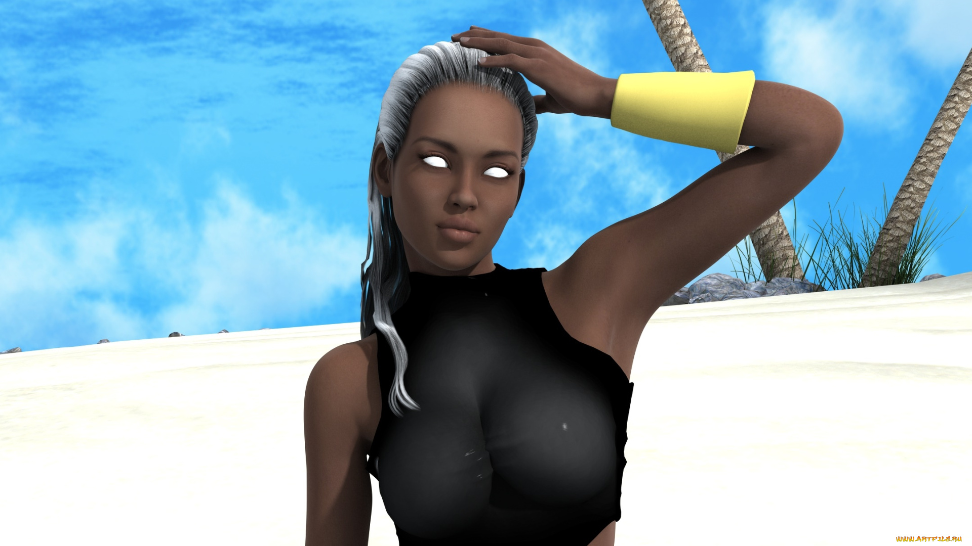 3д, графика, существа, , creatures, фон, взгляд, девушка