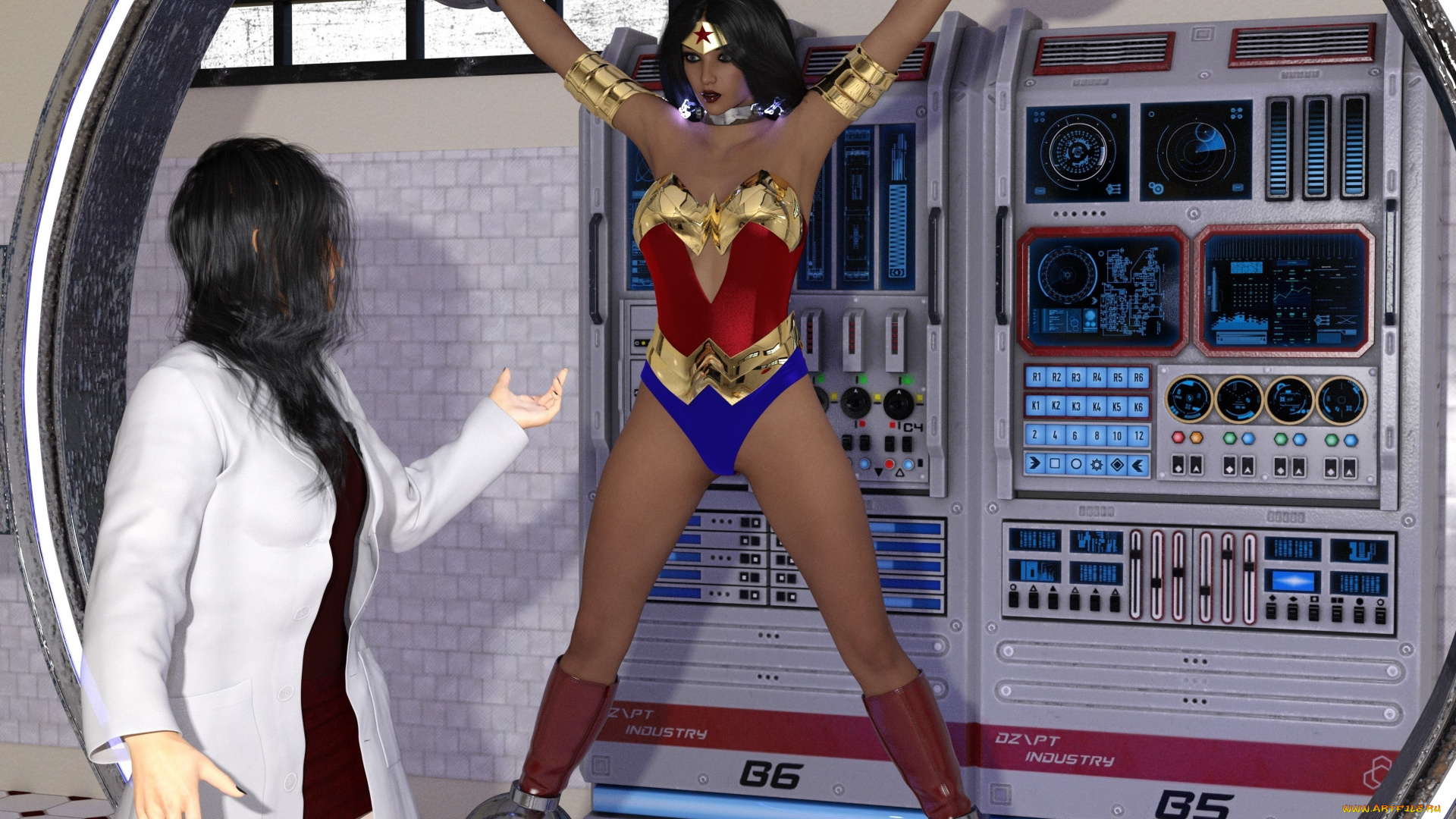 amazon, vs, cheetah, 3д, графика, фантазия, , fantasy, персонажи