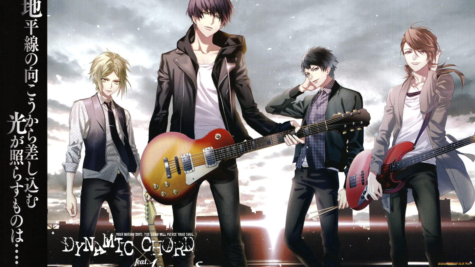 аниме, dynamic, chord, костюм, ryou, fujiwara, tsugumi, momose, dynamic, chord, art, парни, сцена, visual, novel, радость, roon, kashii, бант, kuon, tsukinohara, aki