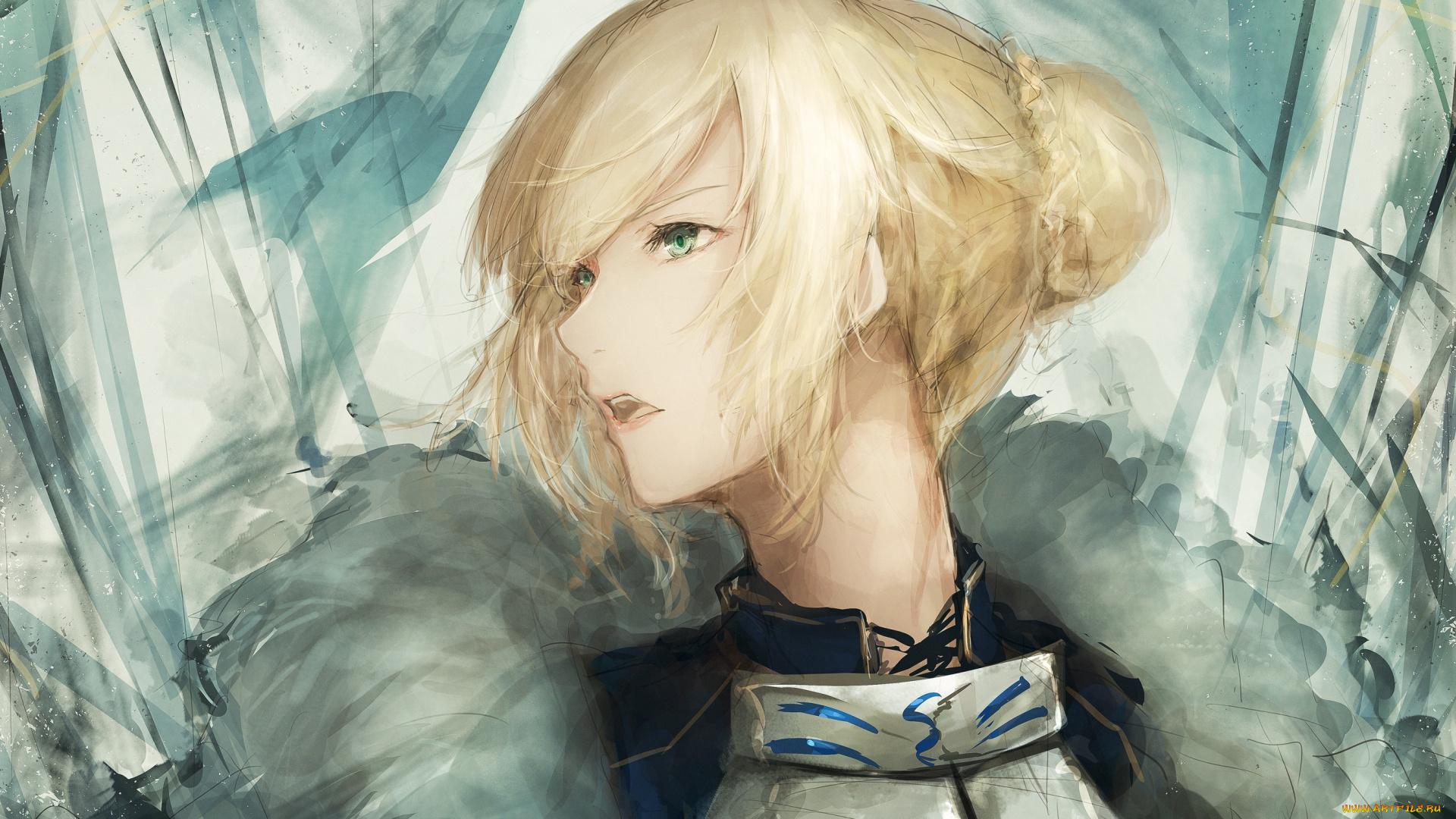 аниме, fate, stay, night, saber