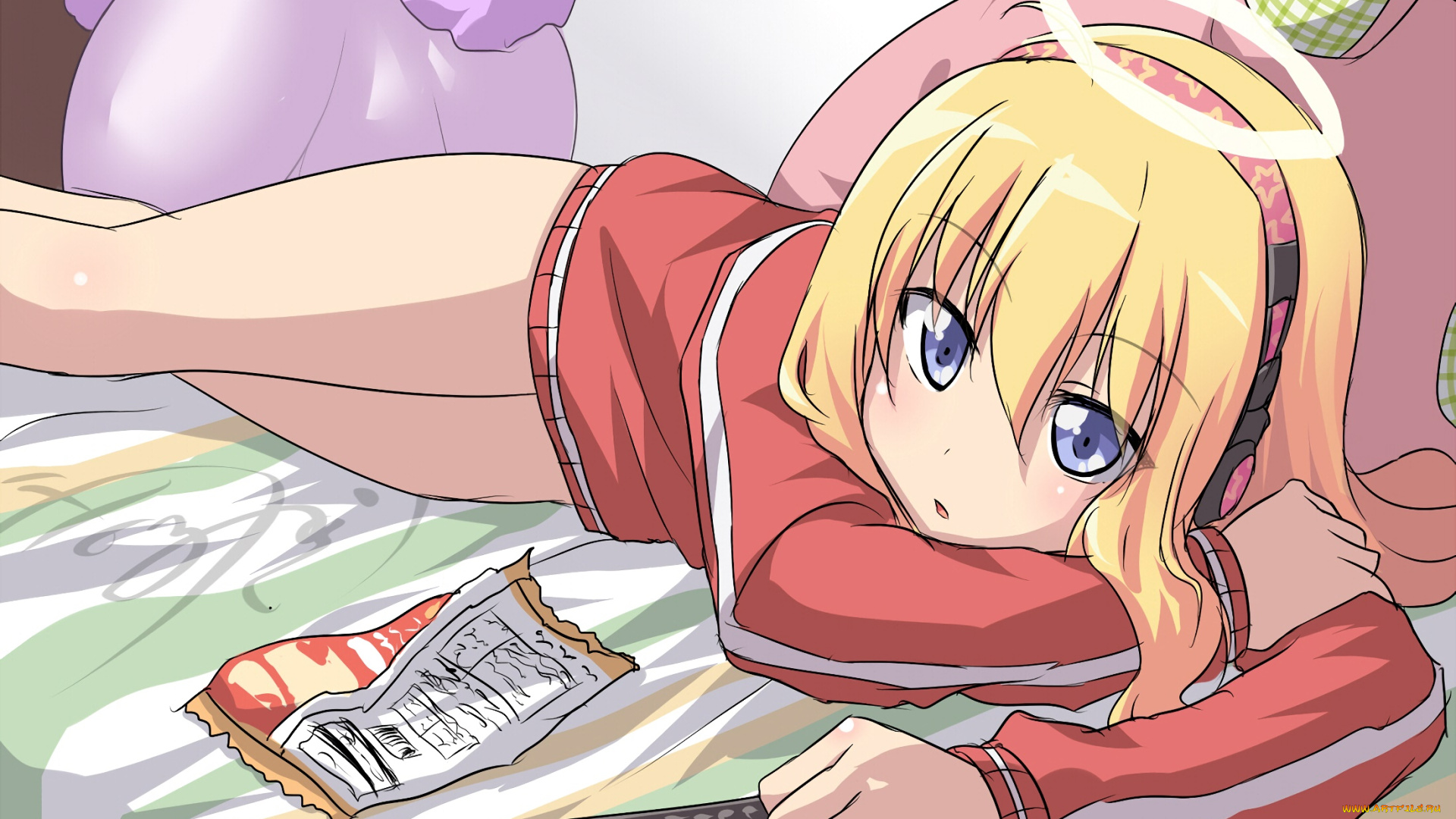 аниме, gabriel, dropout, фон, взгляд, девушка