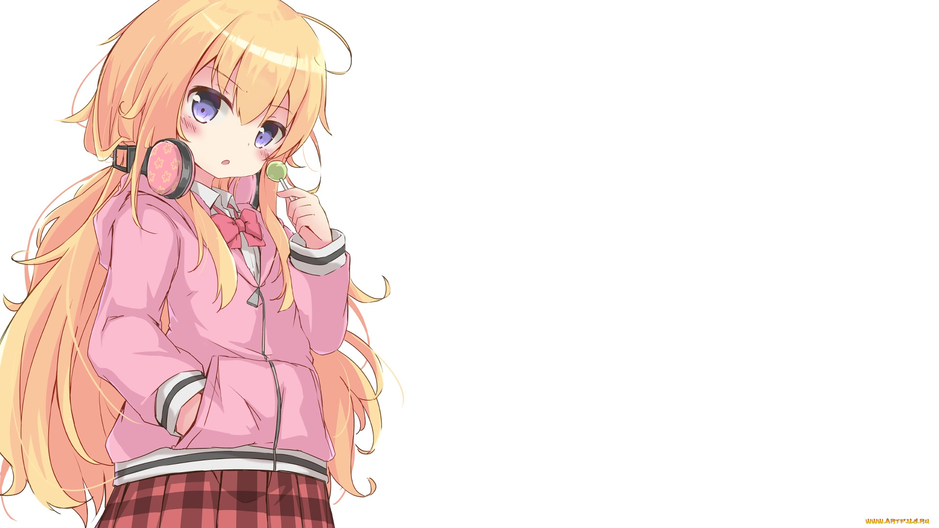 аниме, gabriel, dropout, взгляд, девушка, фон