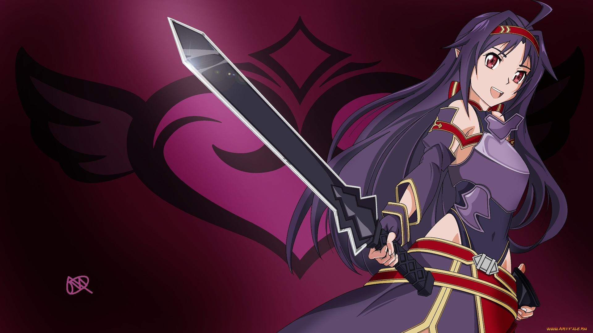 аниме, sword, art, online, девушка, фон, взгляд