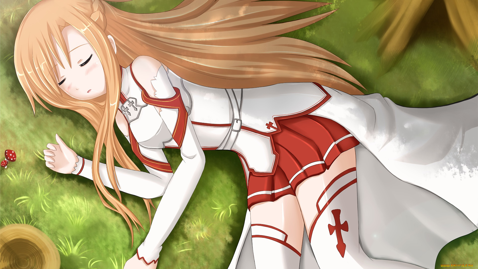 аниме, sword, art, online, фон, взгляд, девушка