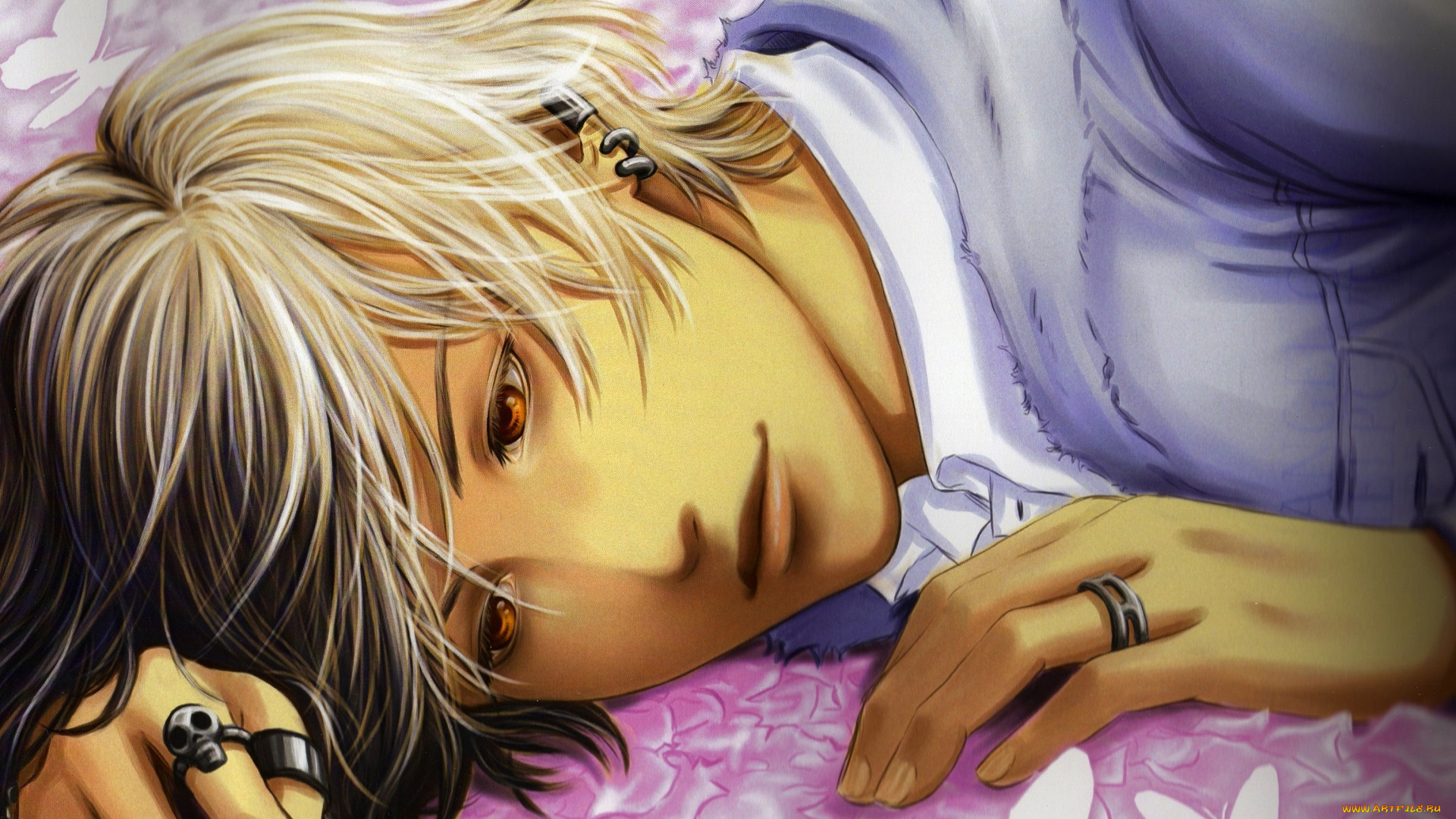 аниме, unknown, , другое, парень, арт, кольцо, настроение