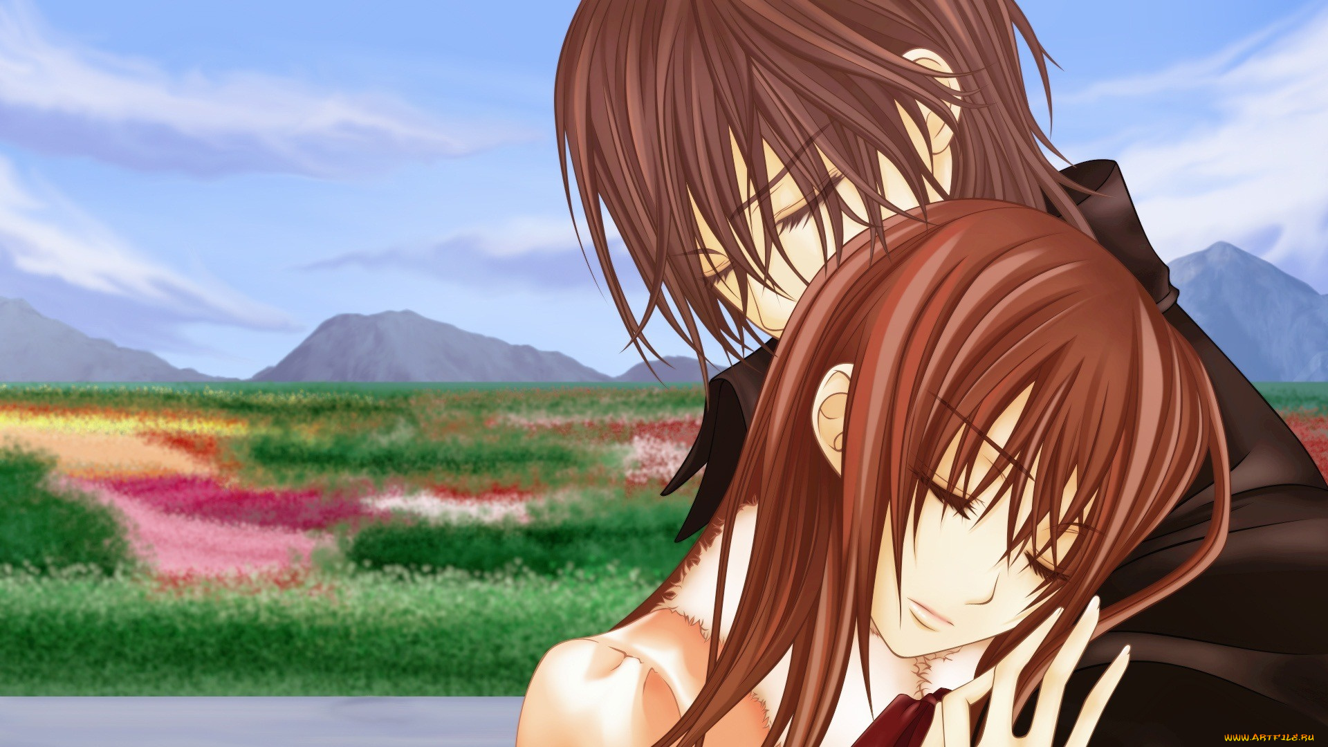 аниме, vampire, knight, канаме, и, юки, арт, нежность, настроение, пара, vampire, knight, любовь, грусть, манга