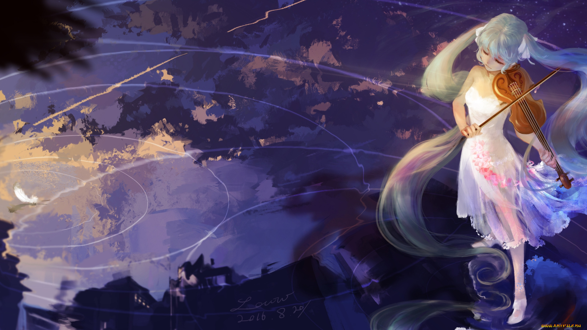 аниме, vocaloid, девушка