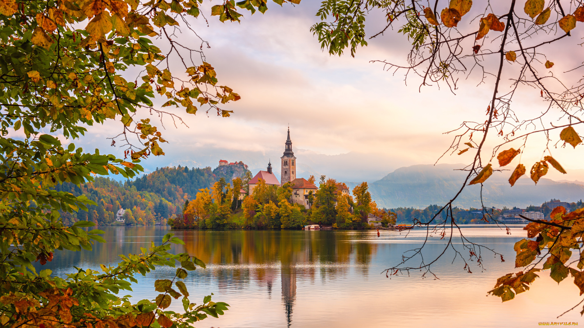 города, -, пейзажи, озеро