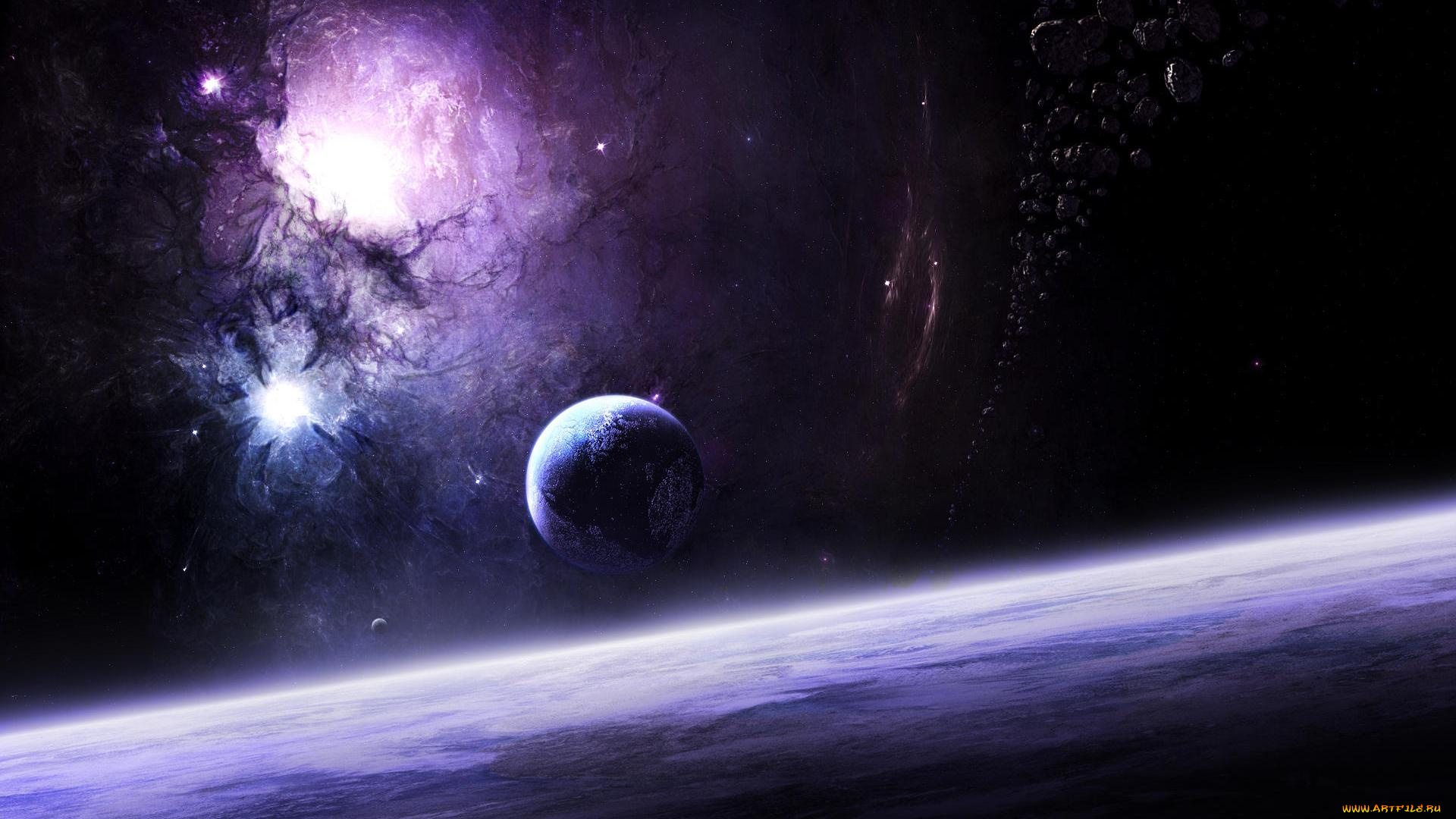 космос, арт, вселенная, планеты, звёзды, созвездия