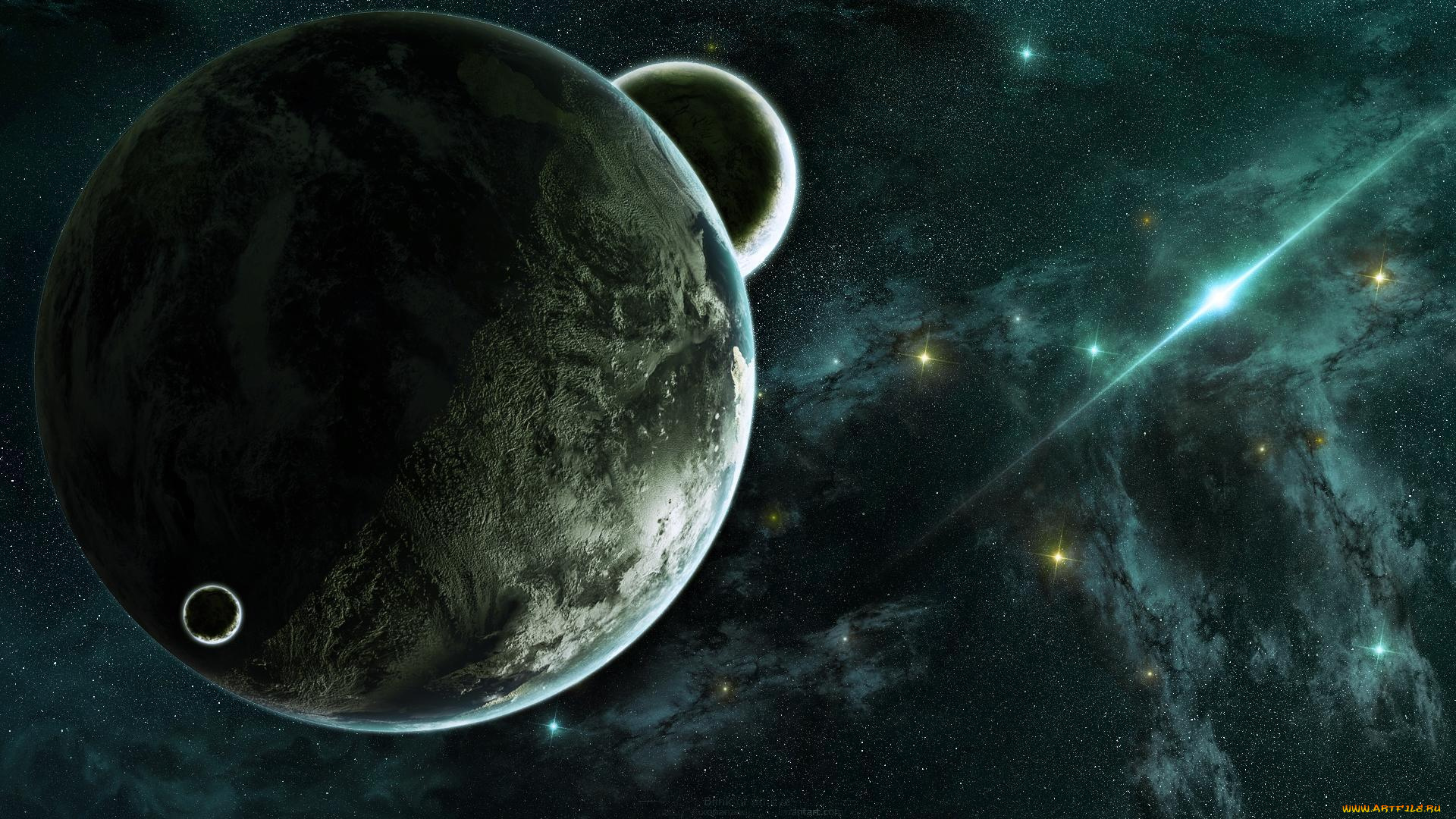 космос, арт, вселенная, планеты, звёзды, созвездия