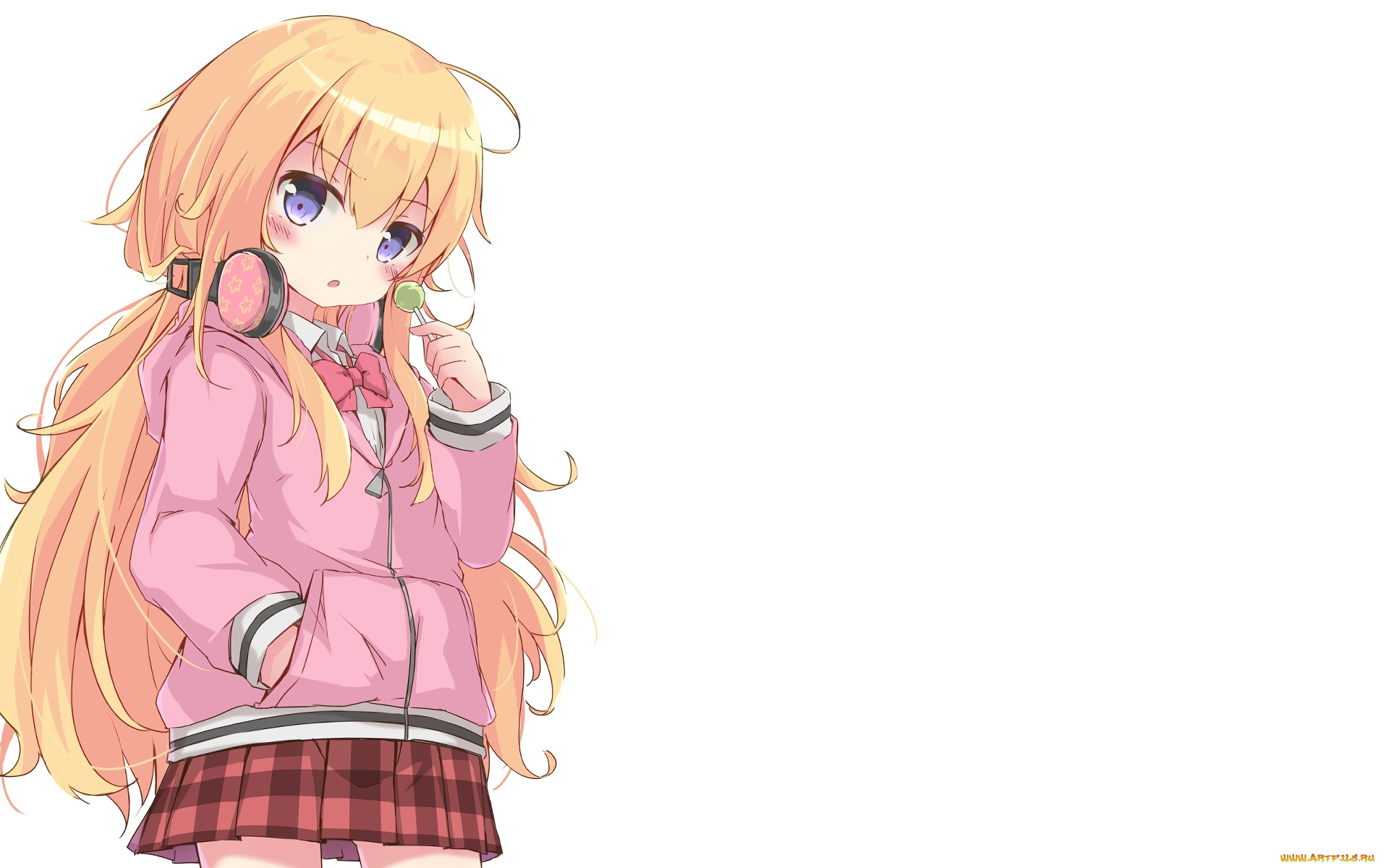 аниме, gabriel, dropout, взгляд, девушка, фон