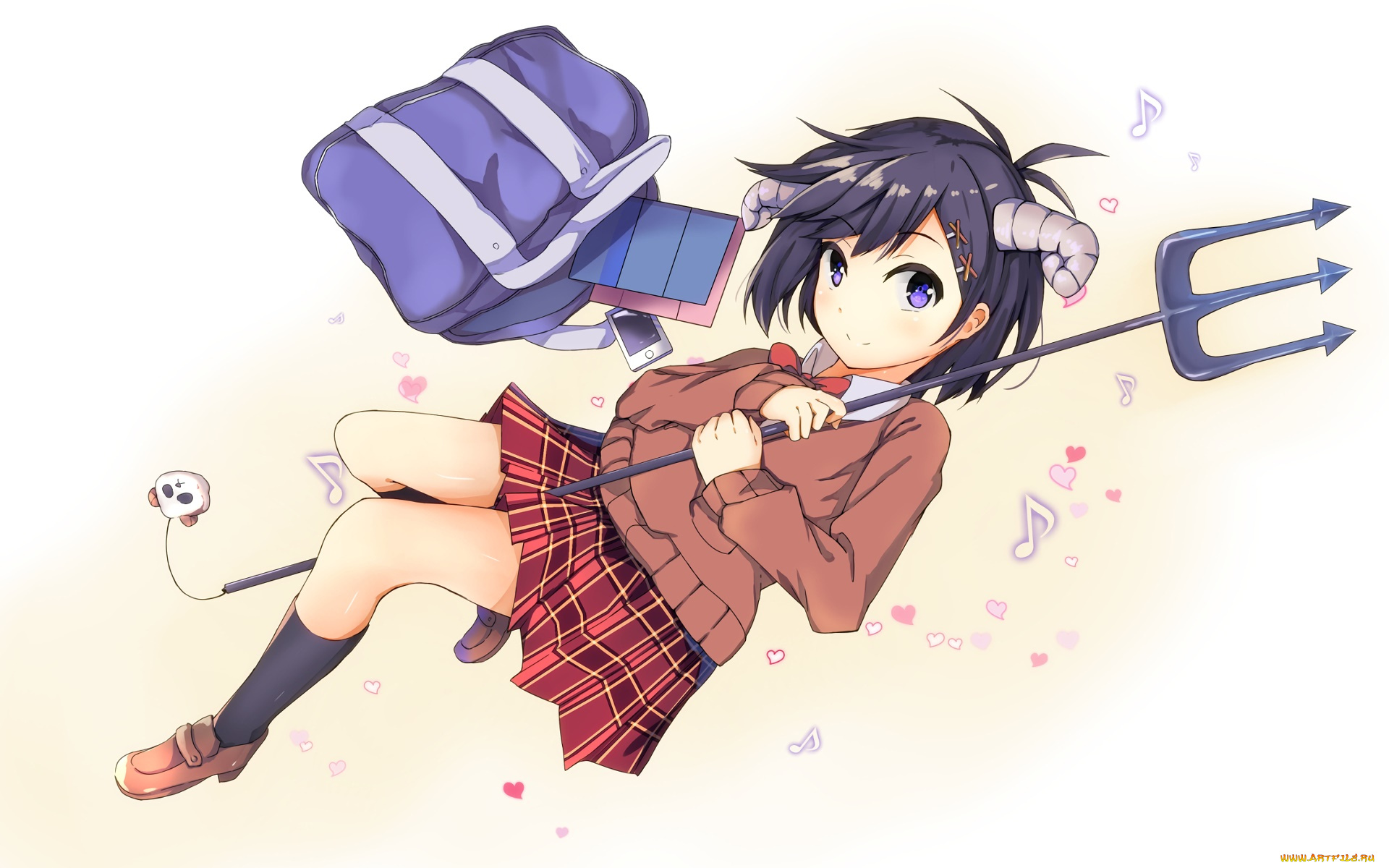 аниме, gabriel, dropout, взгляд, девушка, фон