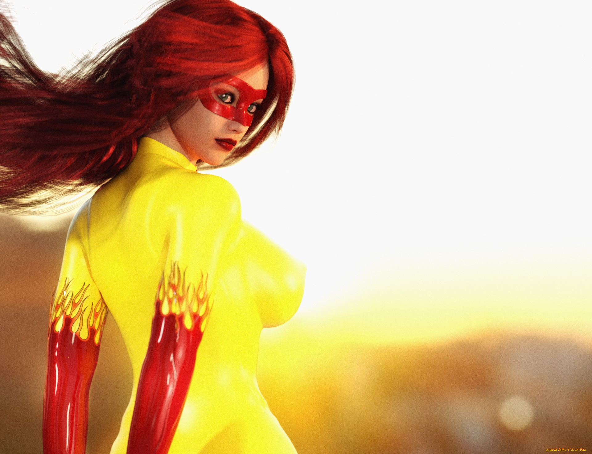 3д, графика, фантазия, , fantasy, девушка, взгляд, фон