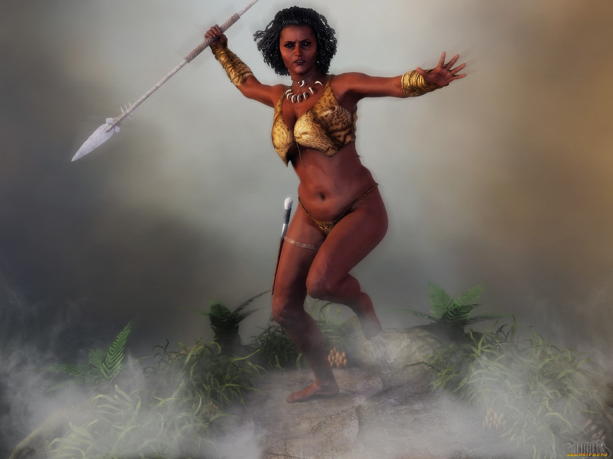 3д, графика, амазонки, , amazon, девушка, фон, взгляд