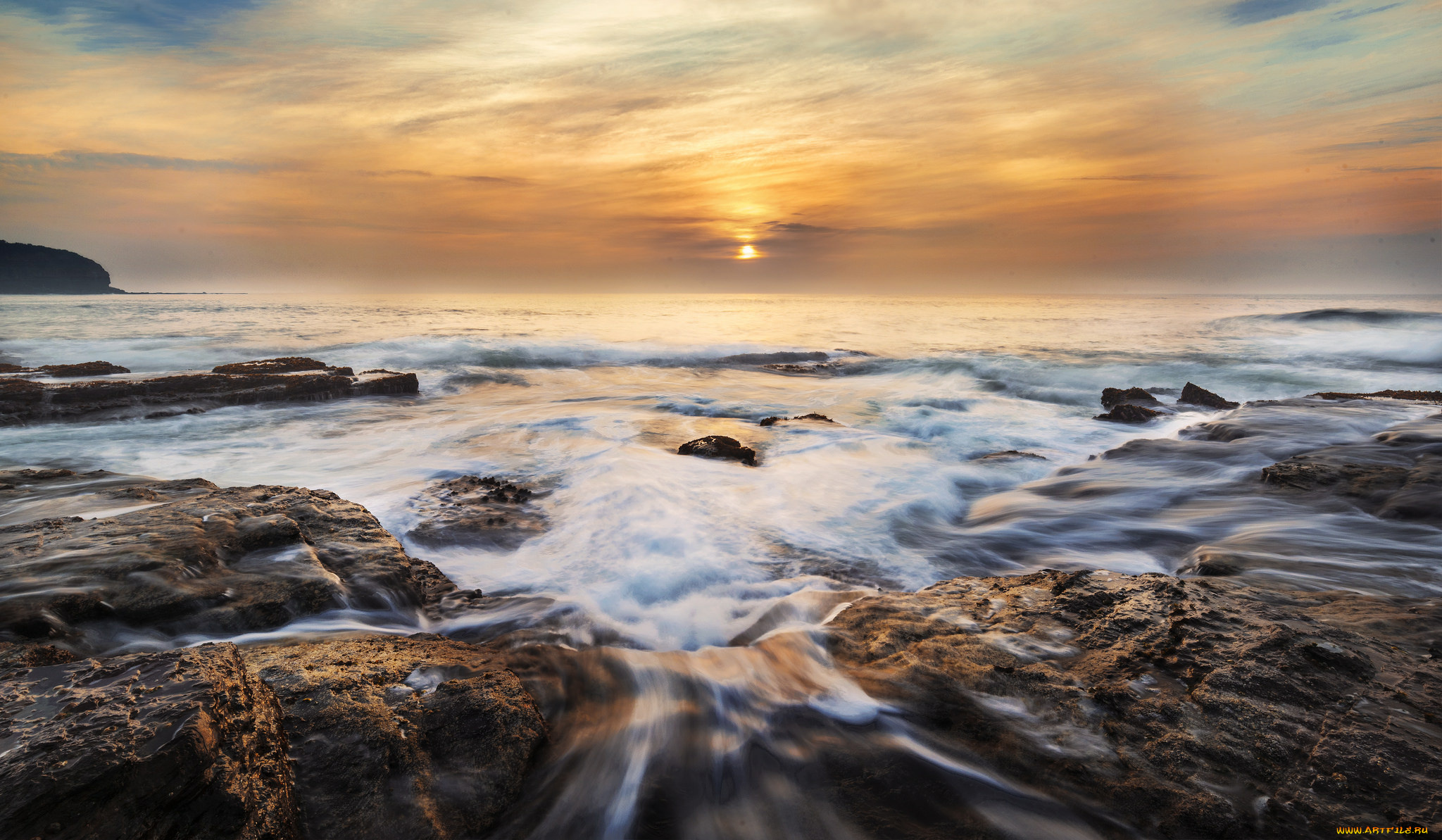 природа, побережье, море, берег