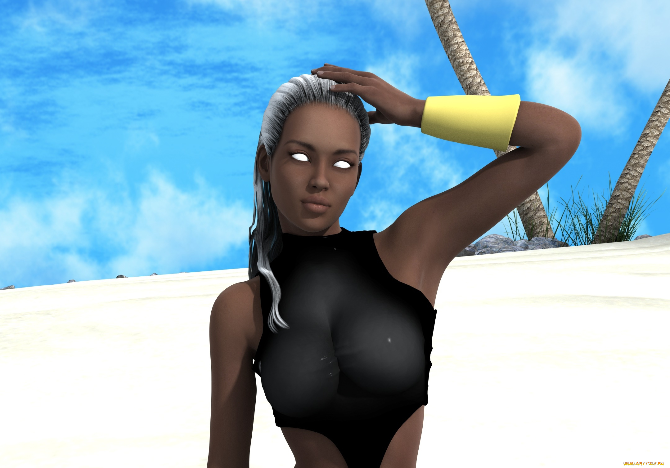 3д, графика, существа, , creatures, фон, взгляд, девушка