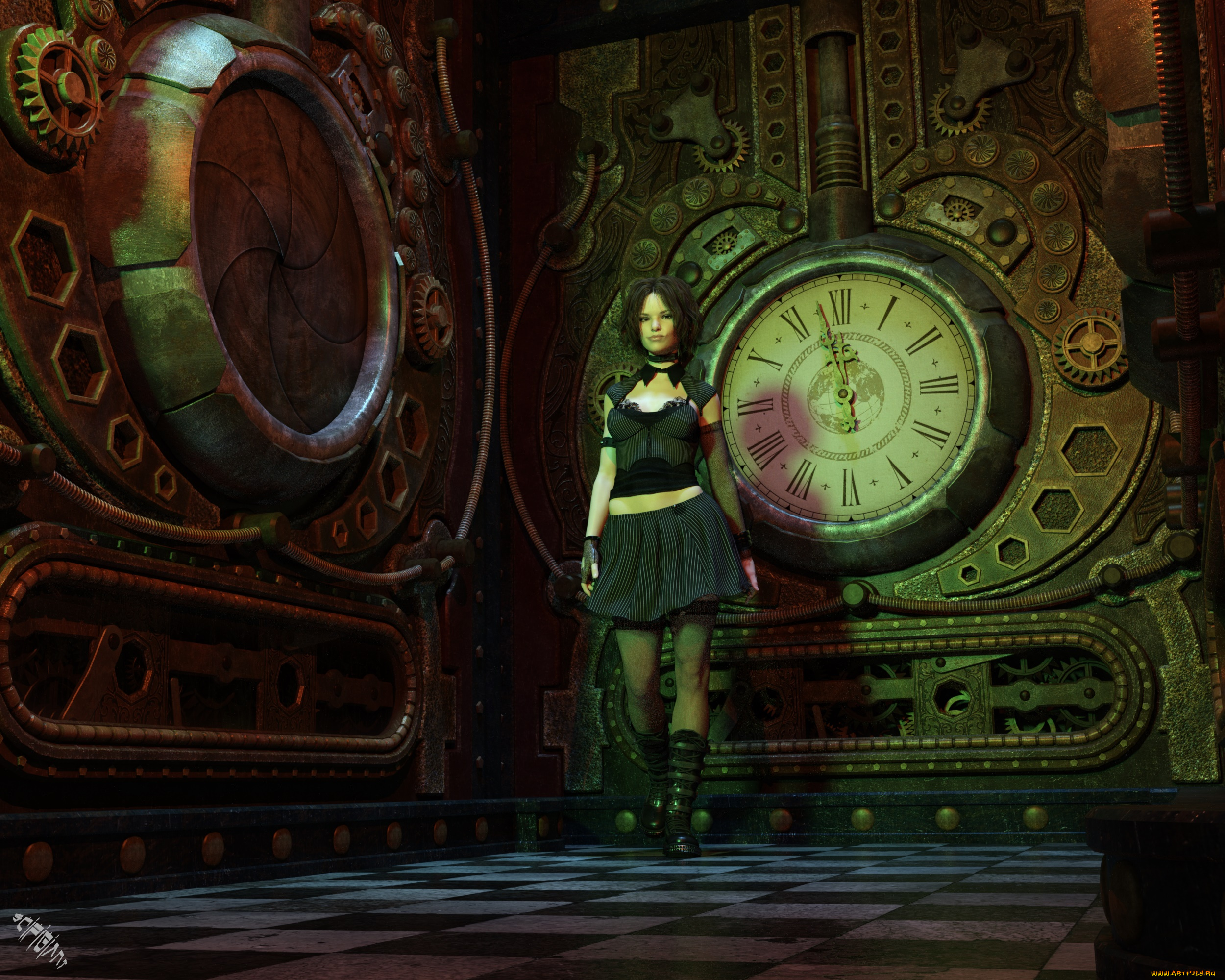 3д, графика, фантазия, , fantasy, фон, взгляд, девушка