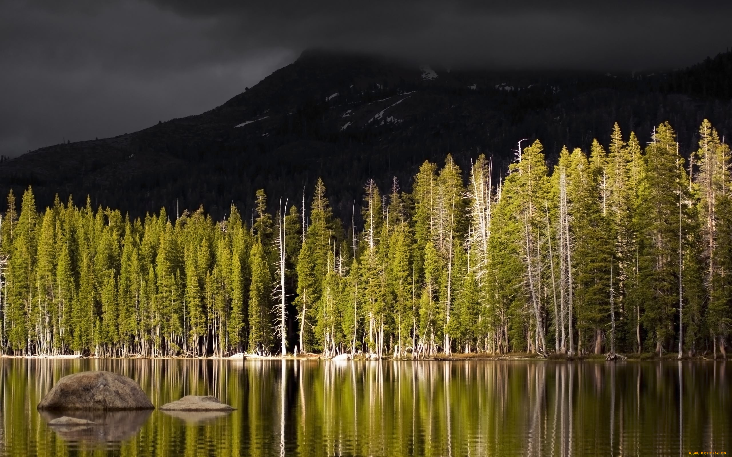 природа, реки, озера, лес, озеро, горы, отражение, облака