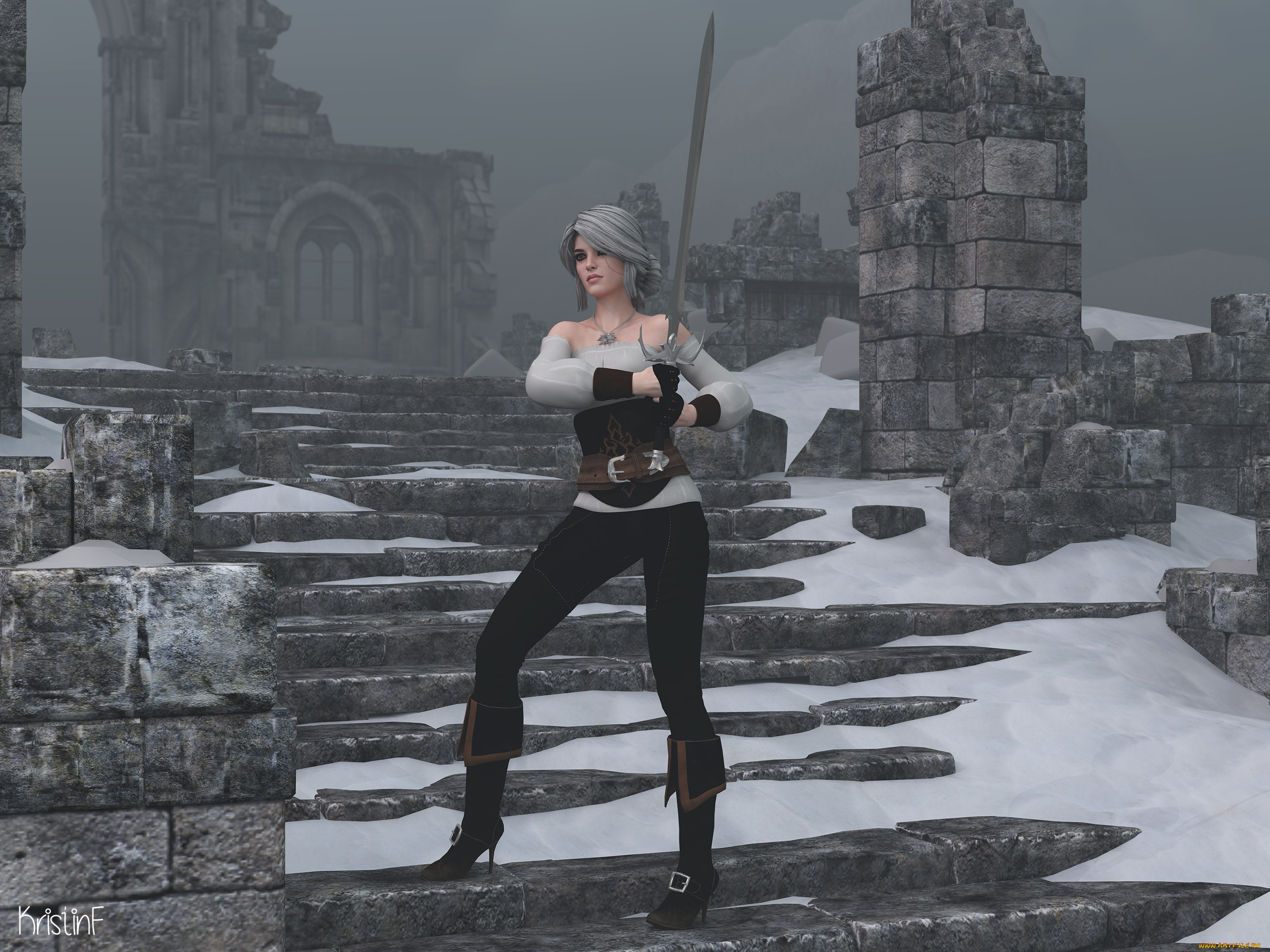 3д, графика, фантазия, , fantasy, фон, взгляд, девушка