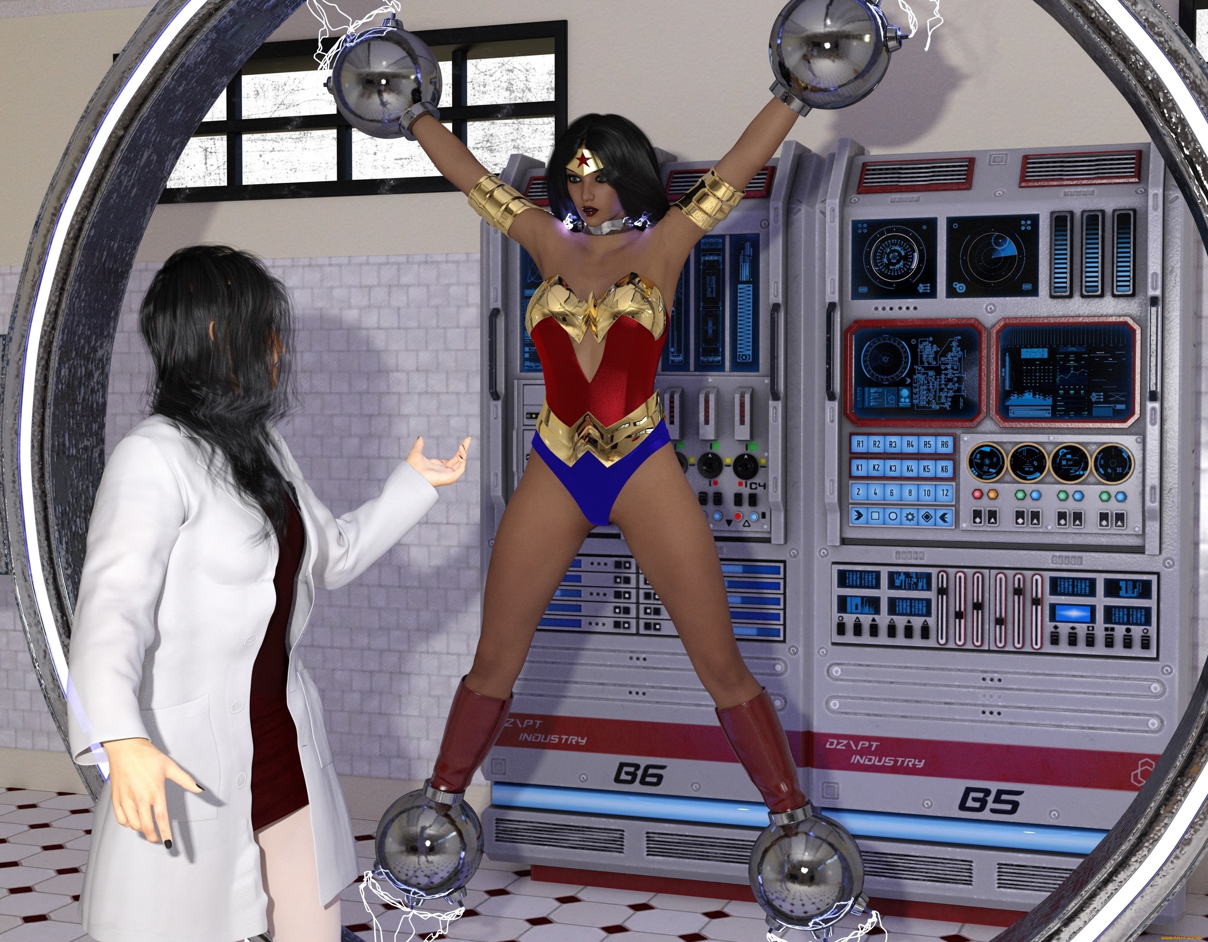 amazon, vs, cheetah, 3д, графика, фантазия, , fantasy, персонажи