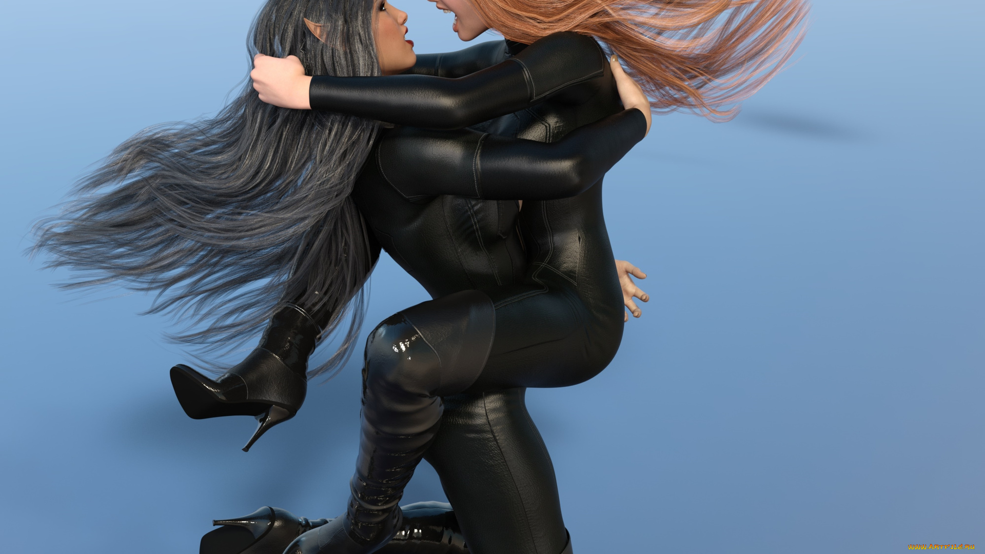 3д, графика, эльфы, , elves, эльфийки, фон, взгляд